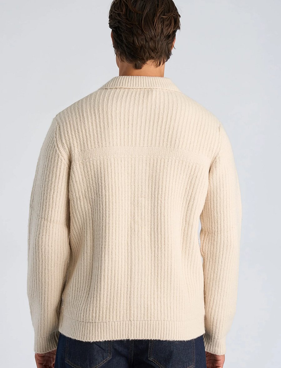 Lindbergh - Chunky knitted button cardigan L/S - kardiganid - lt sand mel - 4