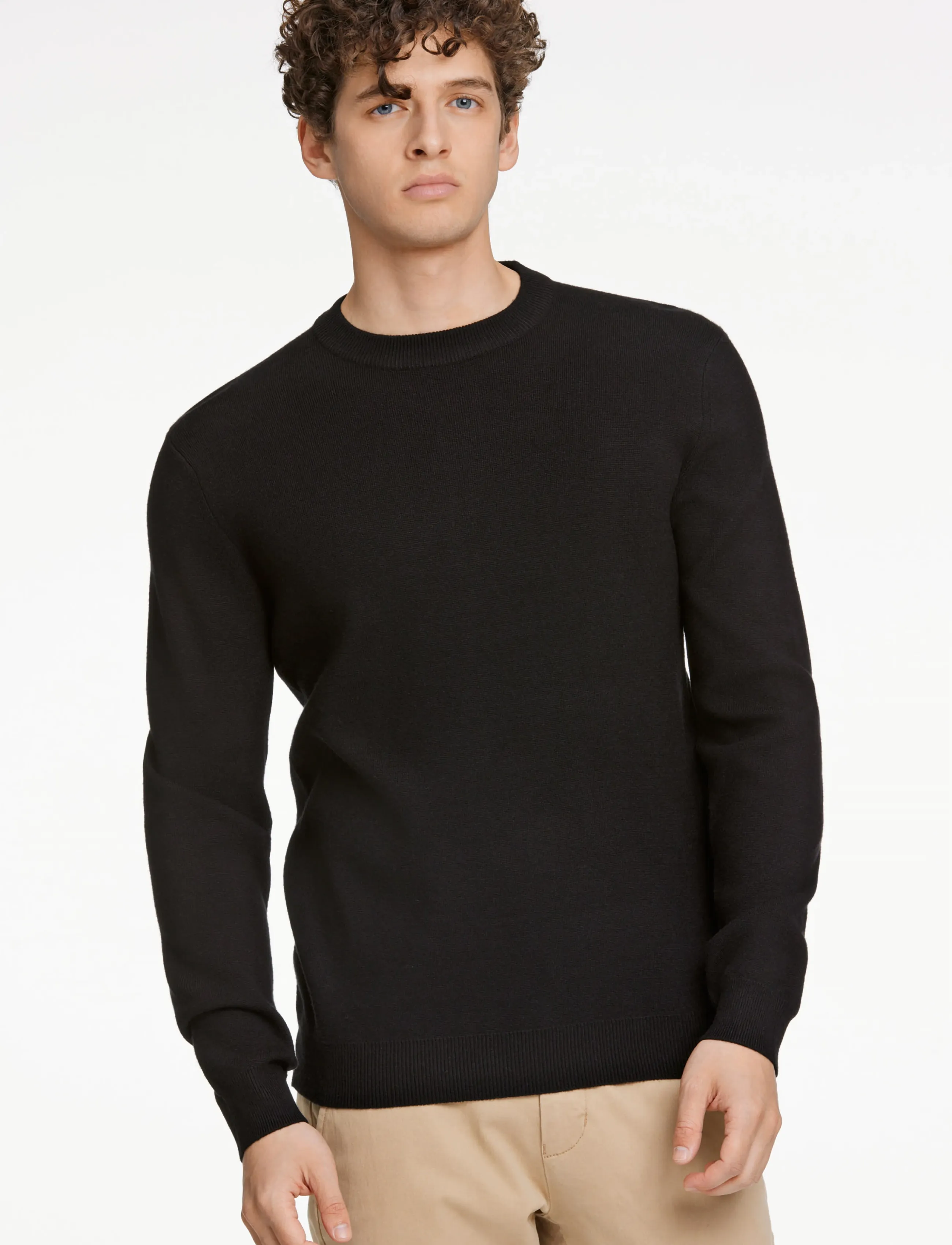 Lindbergh Ecovero O-Neck Knit stickade tröjor herr – bild 2