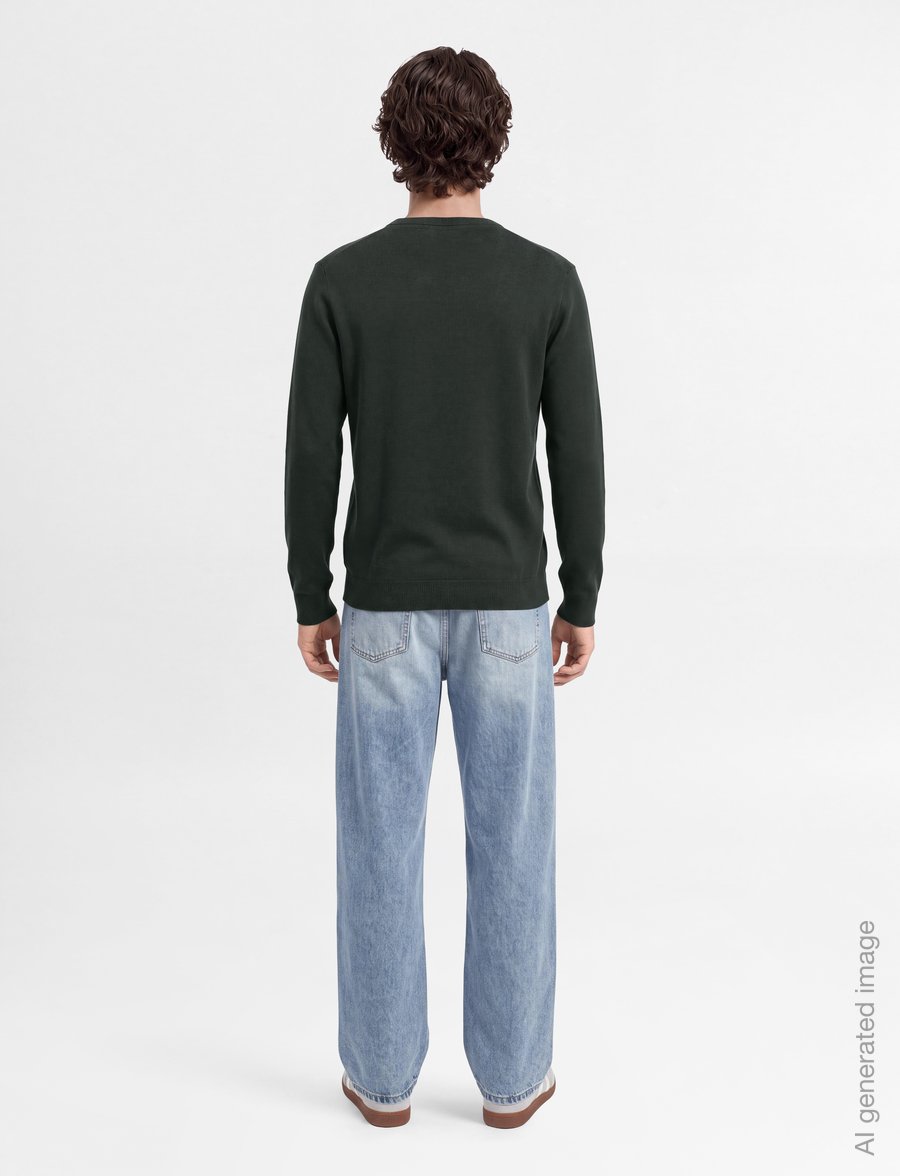 Lindbergh - Ecovero o-neck knit - rund hals - granite green - 4