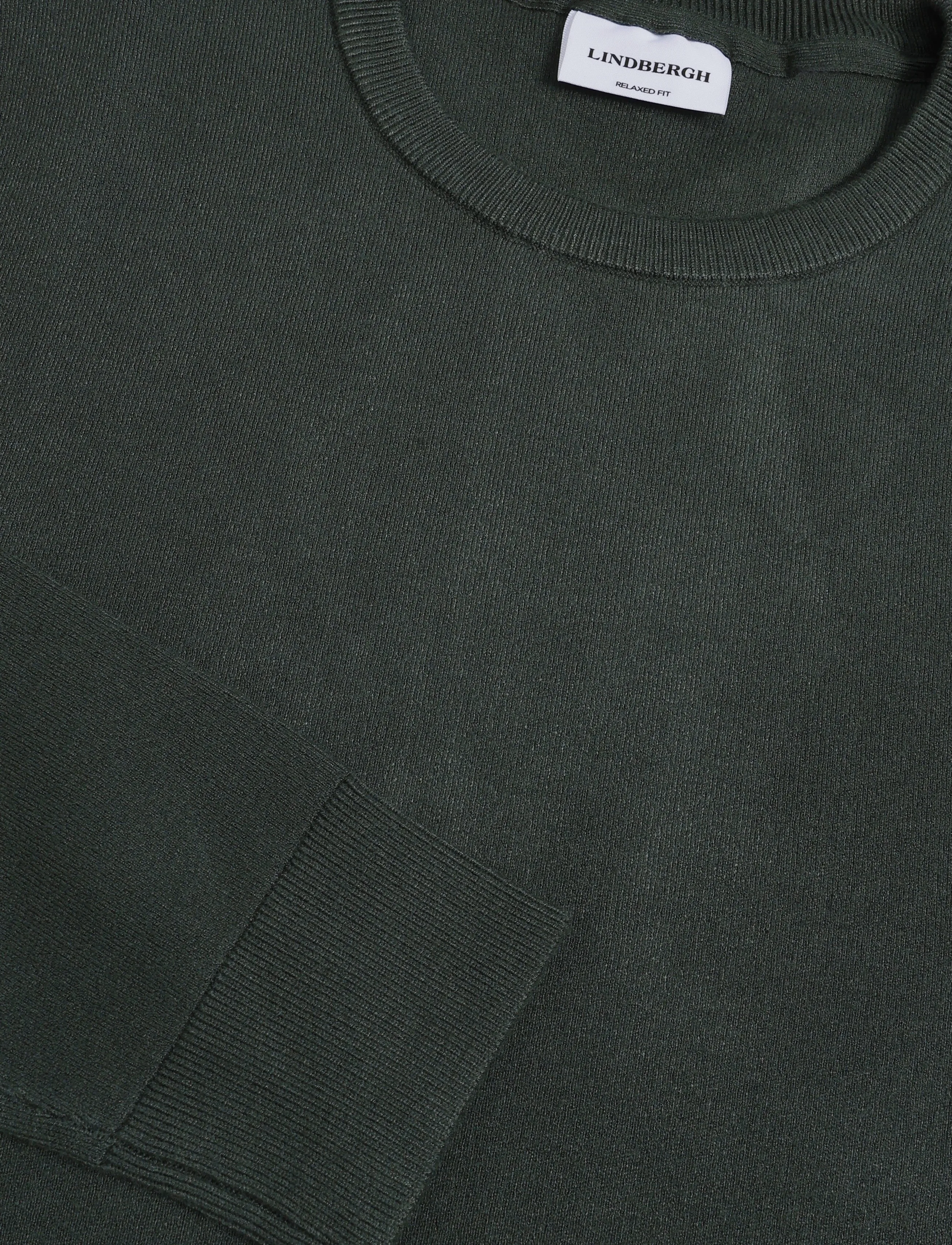 Lindbergh - Ecovero o-neck knit - round necks - granite green - 2