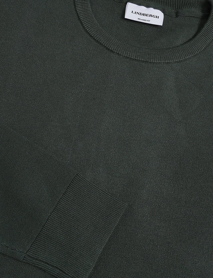 Lindbergh - Ecovero o-neck knit - round necks - granite green - 2