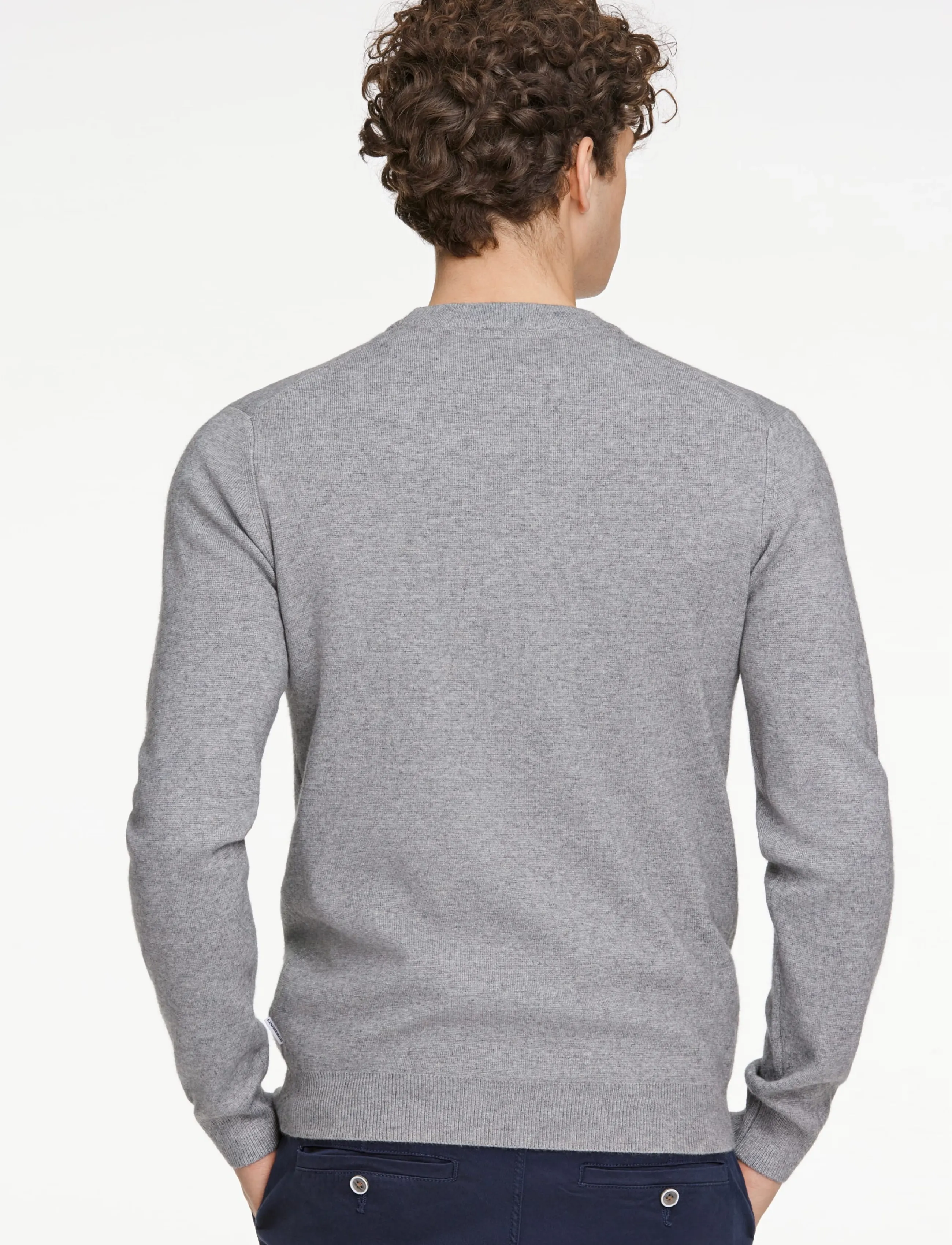 Lindbergh Ecovero O-Neck Knit stickade tröjor herr – bild 3