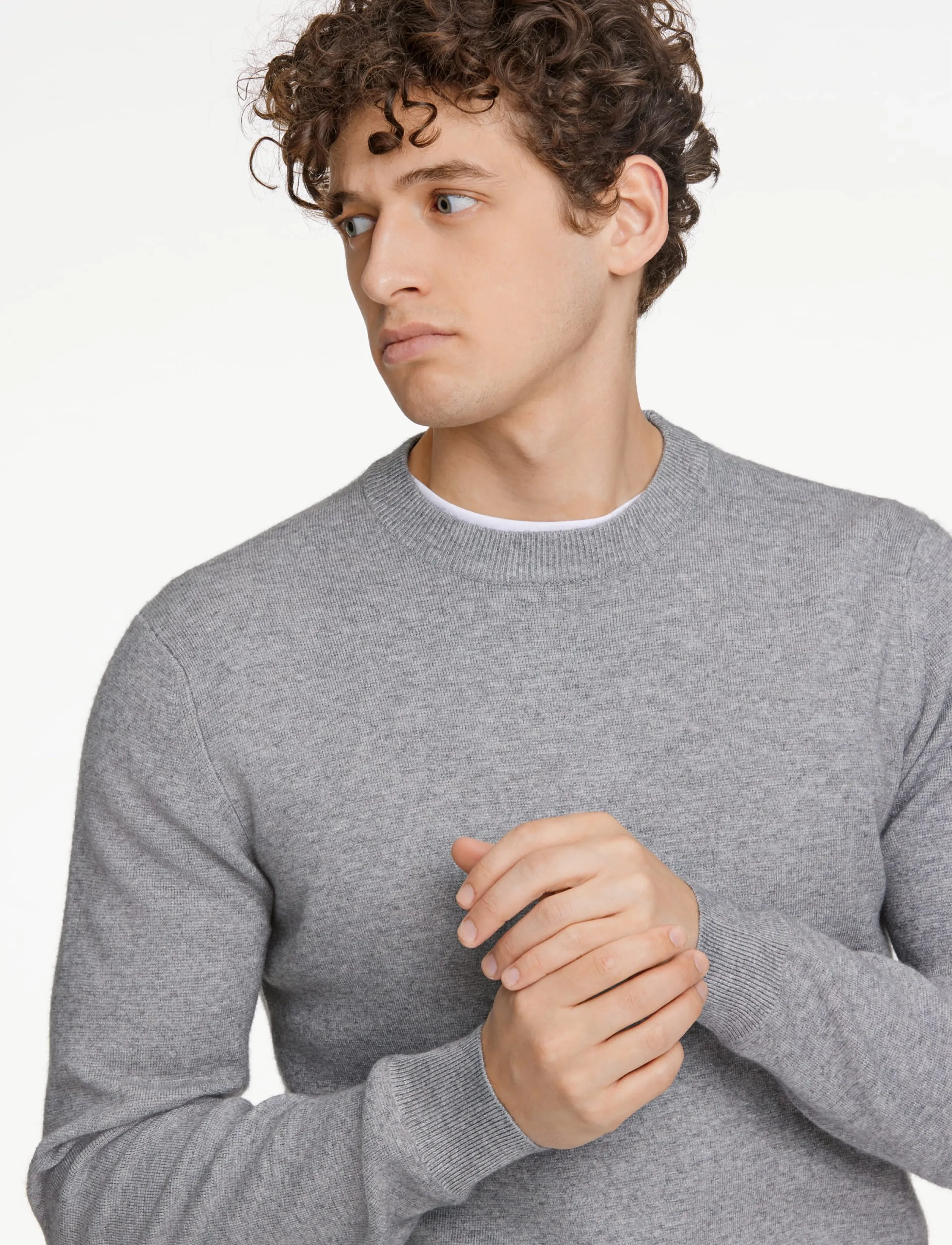 Lindbergh Ecovero O-Neck Knit stickade tröjor herr – bild 4