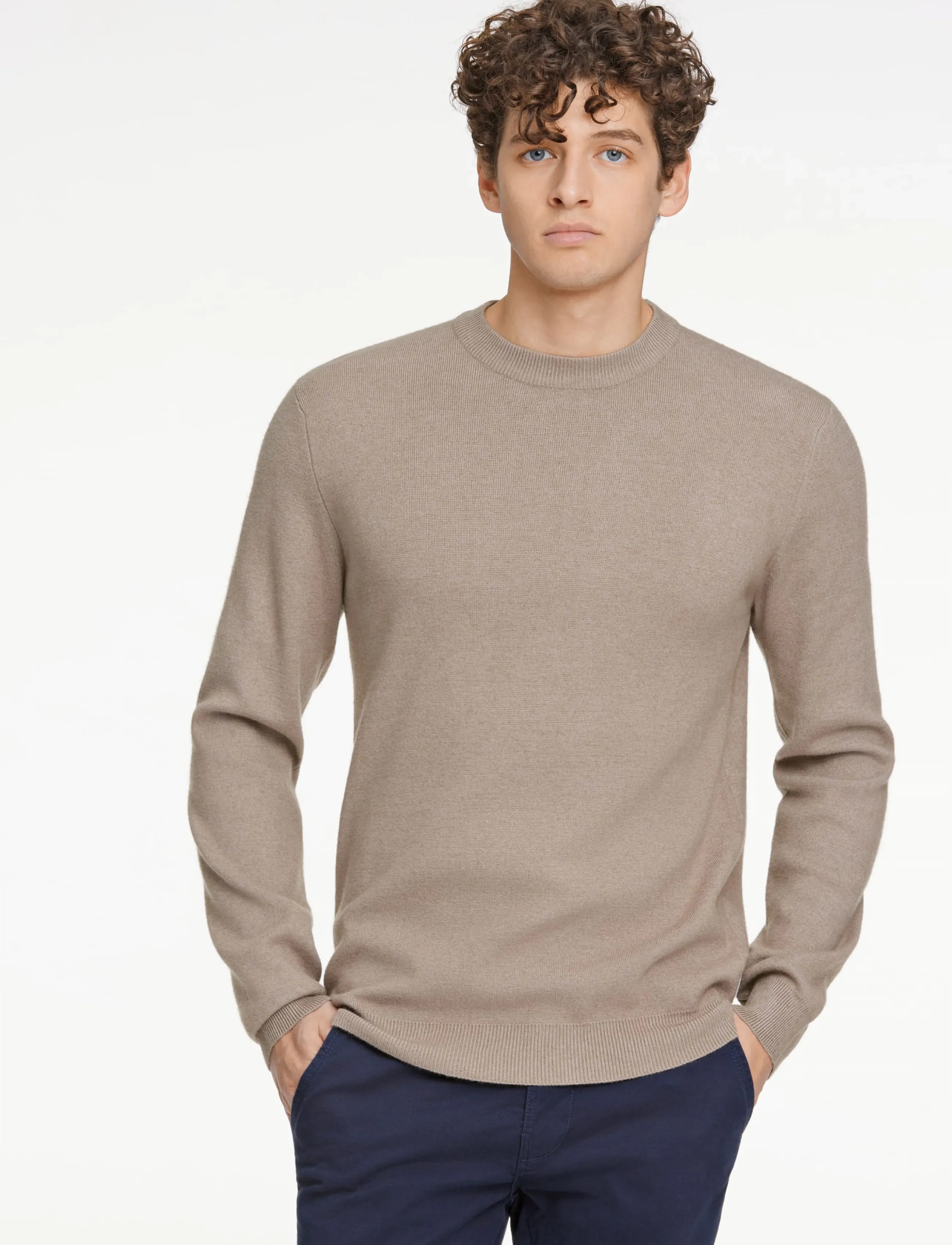 Lindbergh Ecovero O-Neck Knit stickade tröjor herr – bild 2