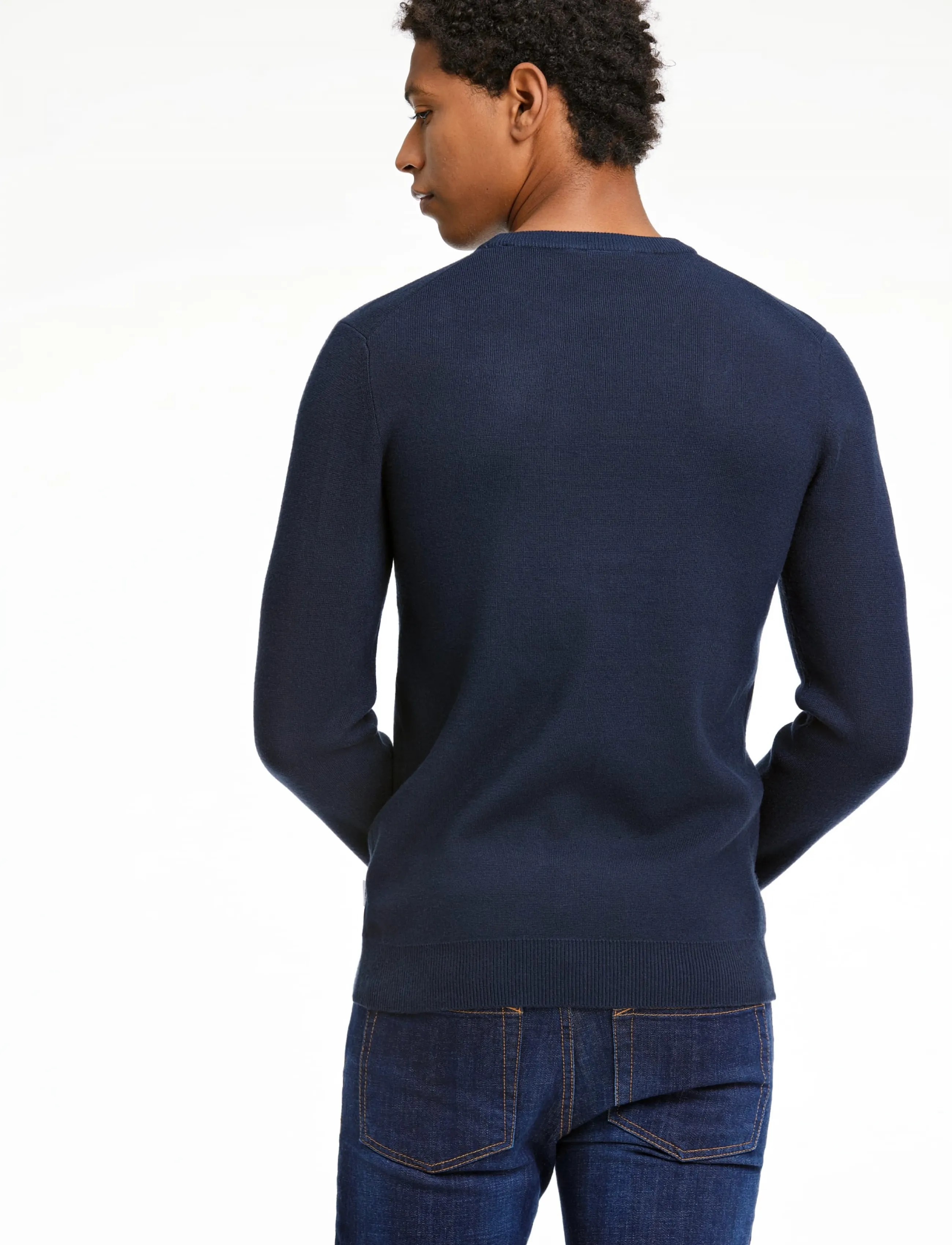 Lindbergh Ecovero O-Neck Knit stickade tröjor herr – bild 4