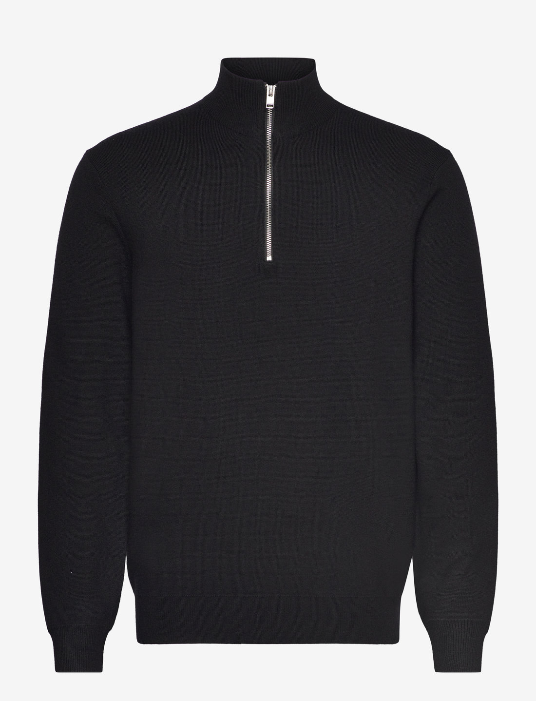 Lindbergh - Ecovero half zip knit - hálfrenndar peysur - black - 1