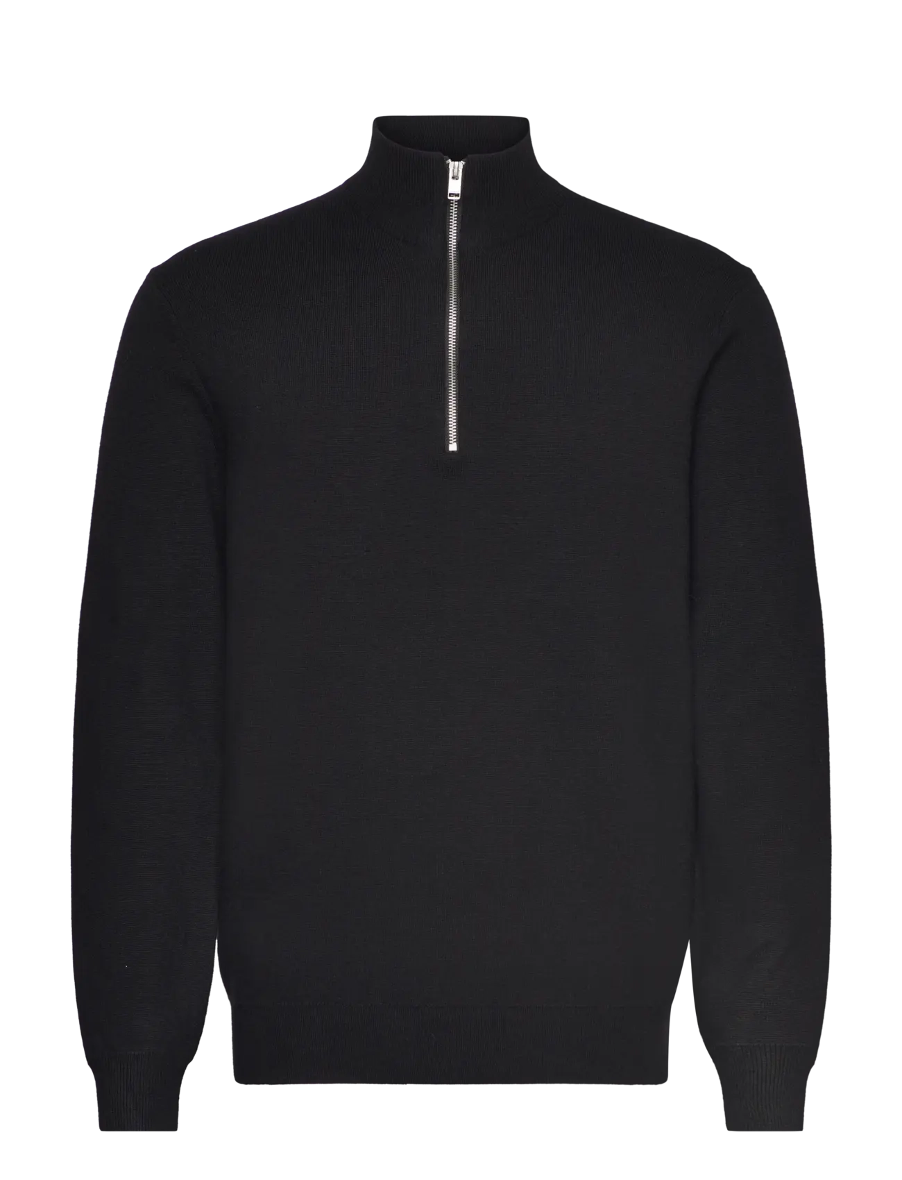 Ecovero half zip knit - BLACK