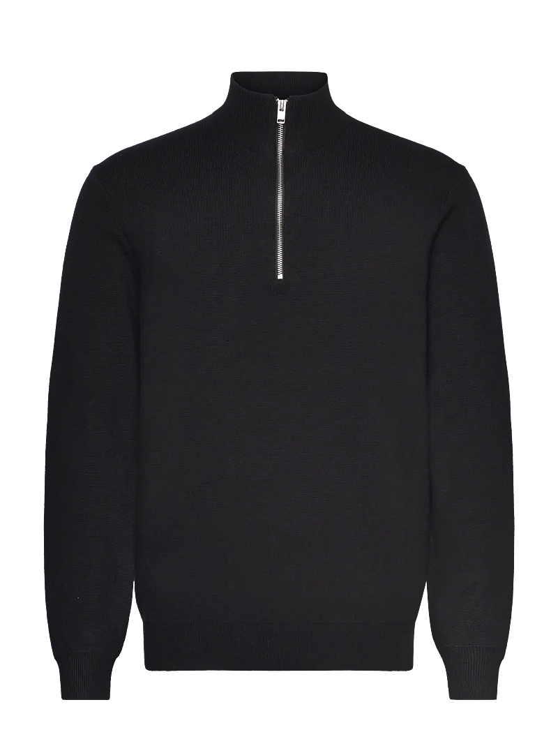 Lindbergh - Ecovero half zip knit - black - 1