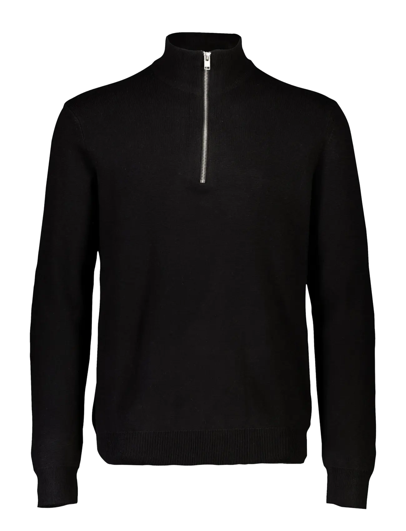 Lindbergh Ecovero half zip knit - Riided - BLACK / black