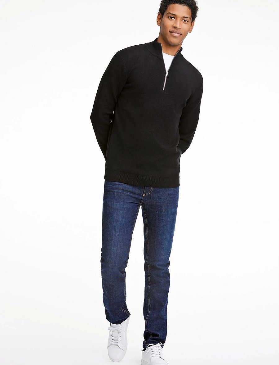 Lindbergh - Ecovero half zip knit - poolpika lukuga džemprid - black - 0