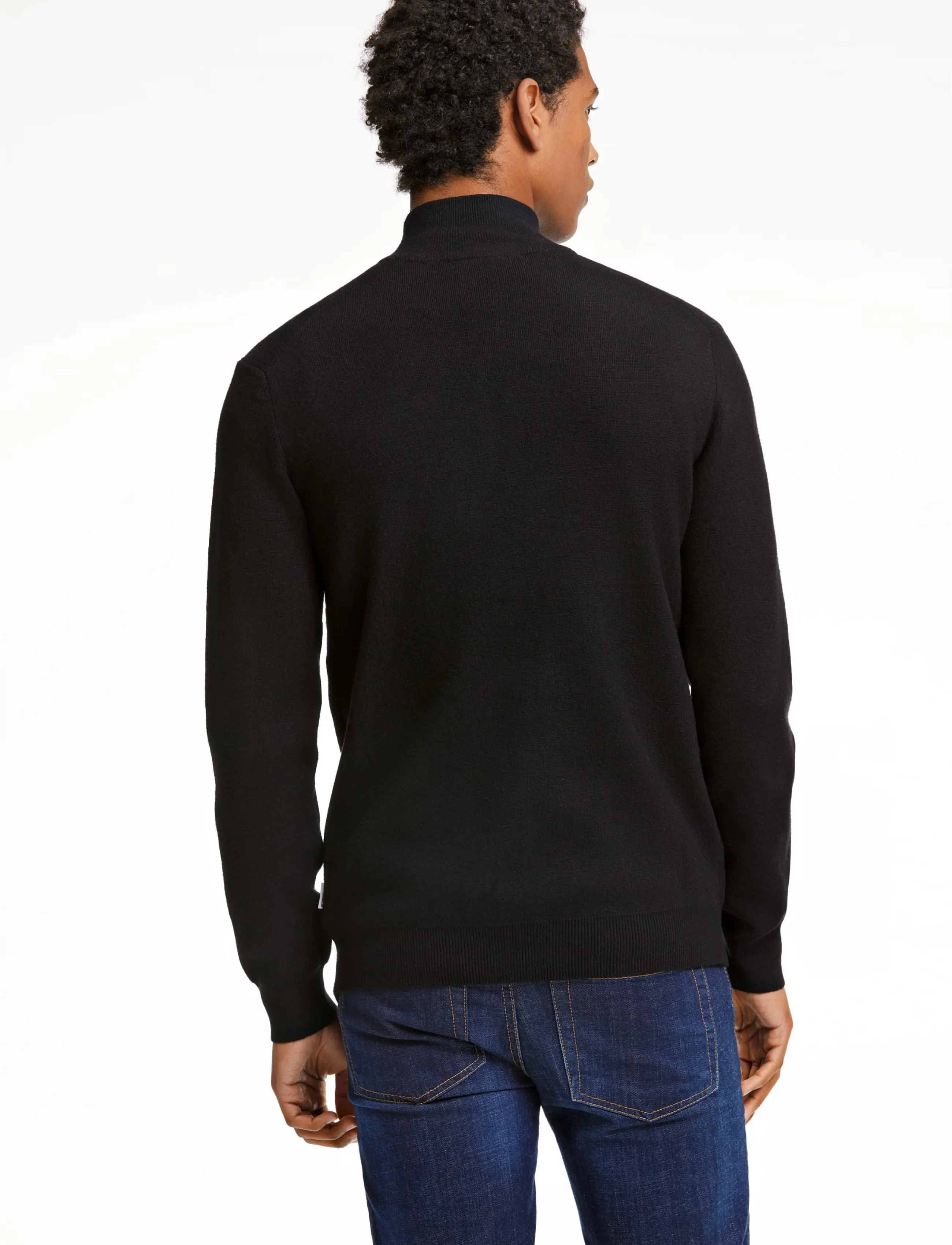 Lindbergh - Ecovero half zip knit - poolpika lukuga džemprid - black - 4
