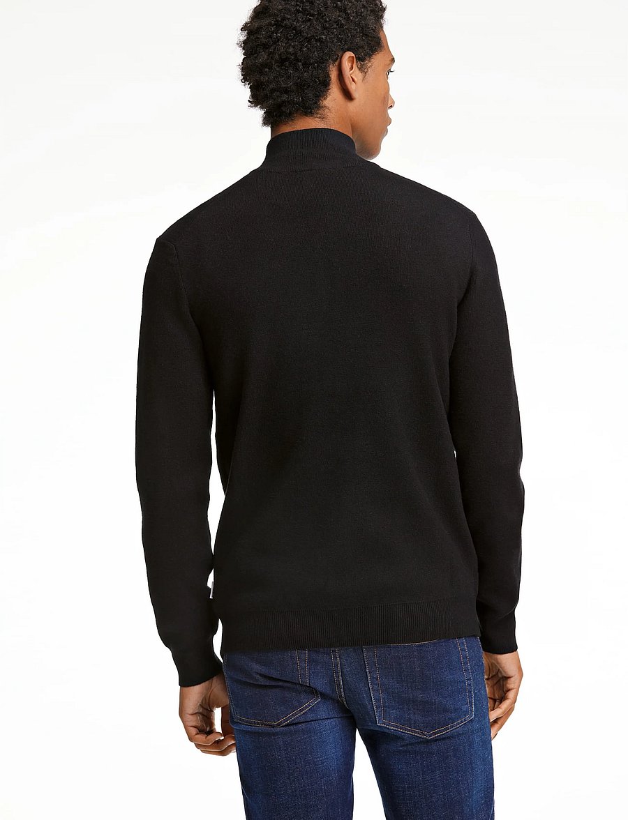 Lindbergh - Ecovero half zip knit - poolpika lukuga džemprid - black - 4