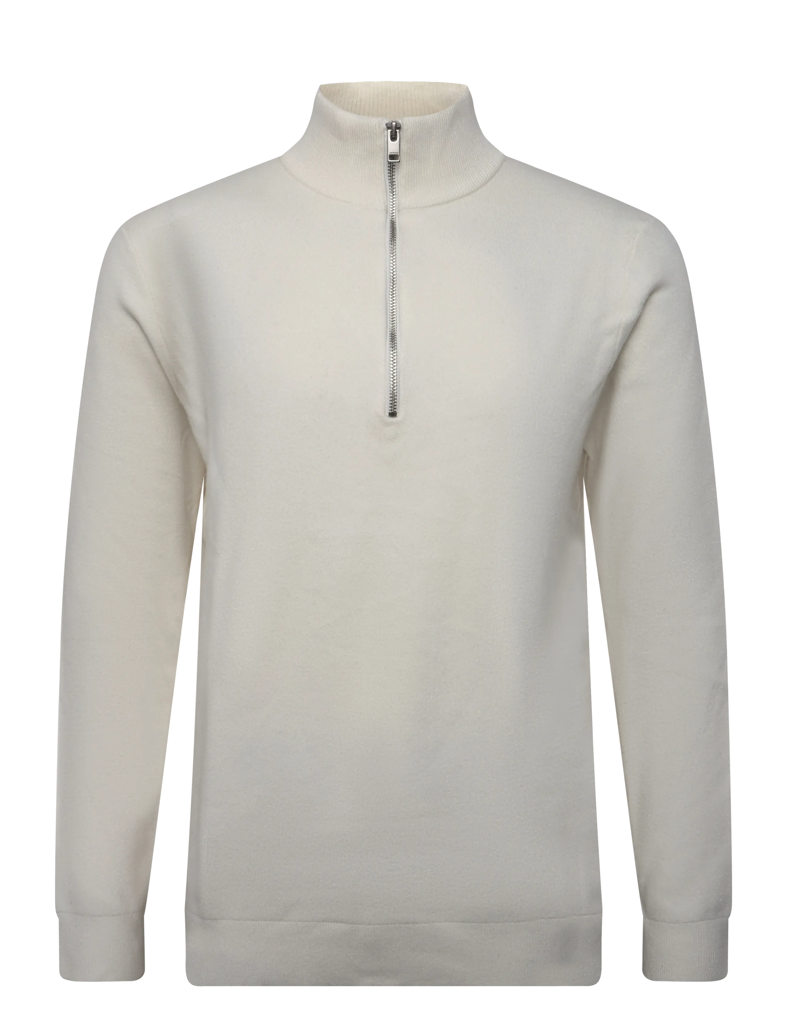Lindbergh Ecovero half zip knit - Strik - CHALK WHITE / cream