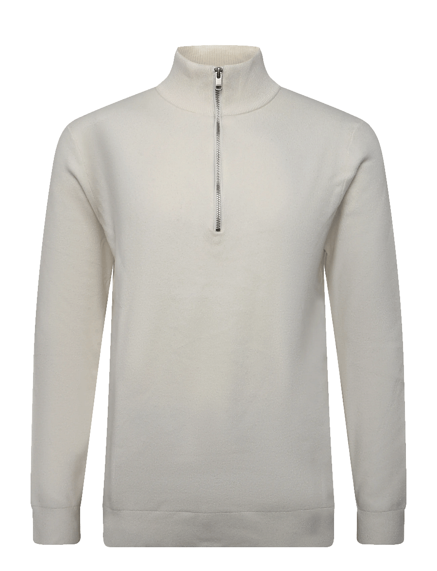 Lindbergh - Ecovero half zip knit - halfzip strik - chalk white - 0