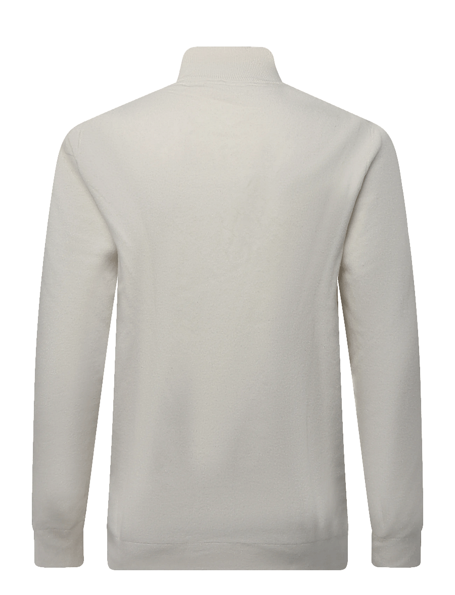 Lindbergh - Ecovero half zip knit - halfzip strik - chalk white - 1