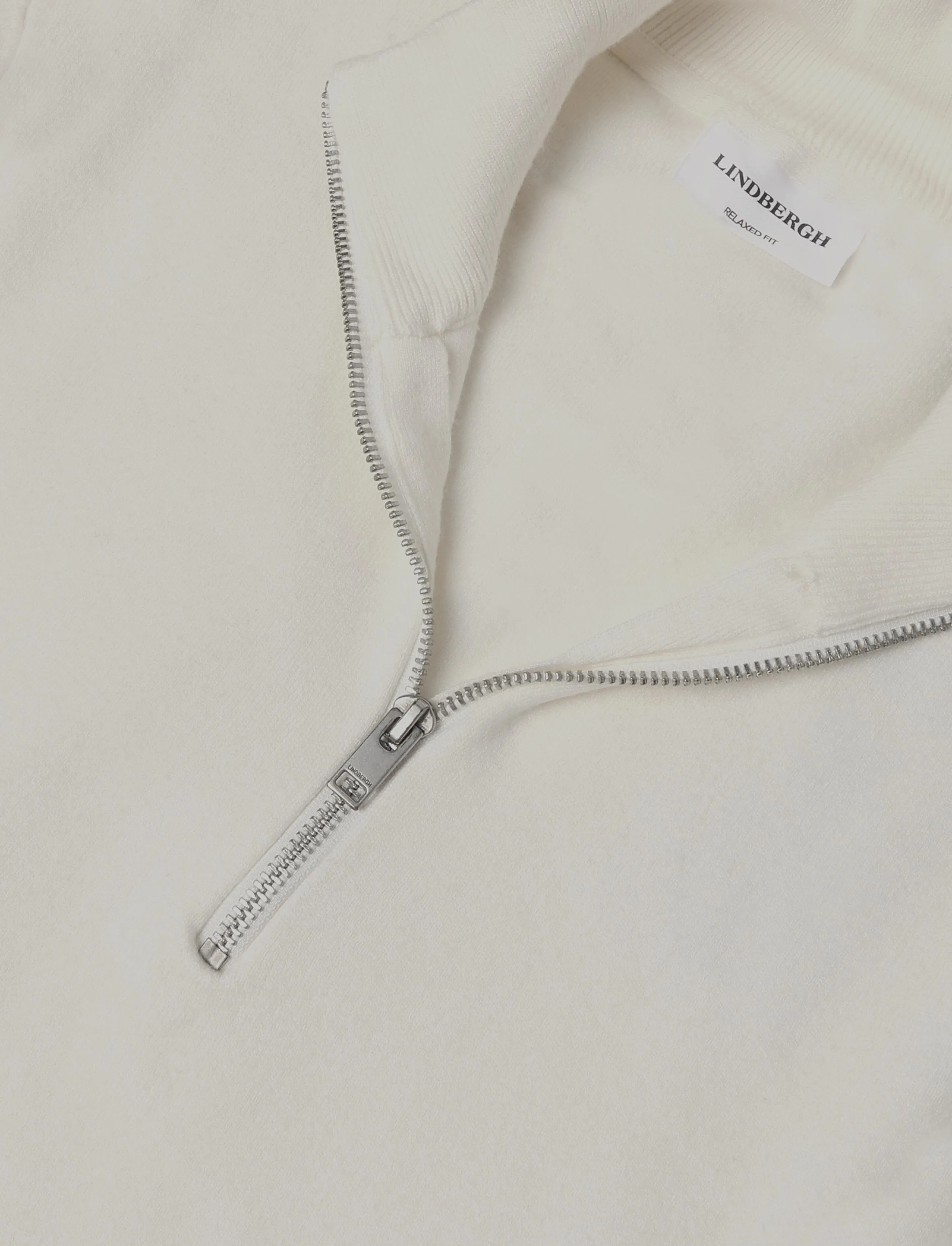 Lindbergh - Ecovero half zip knit - halfzip strik - chalk white - 2