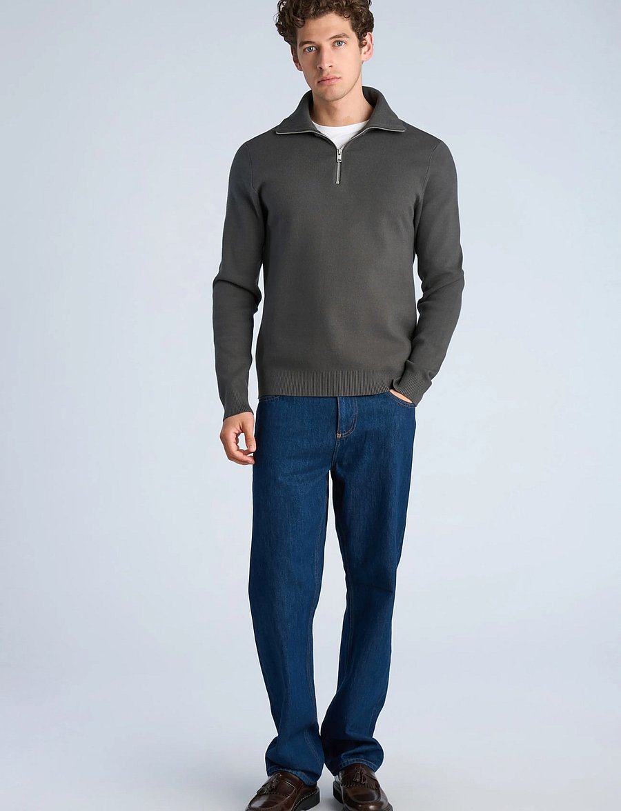 Lindbergh - Ecovero half zip knit - halfzip strik - granite green - 0