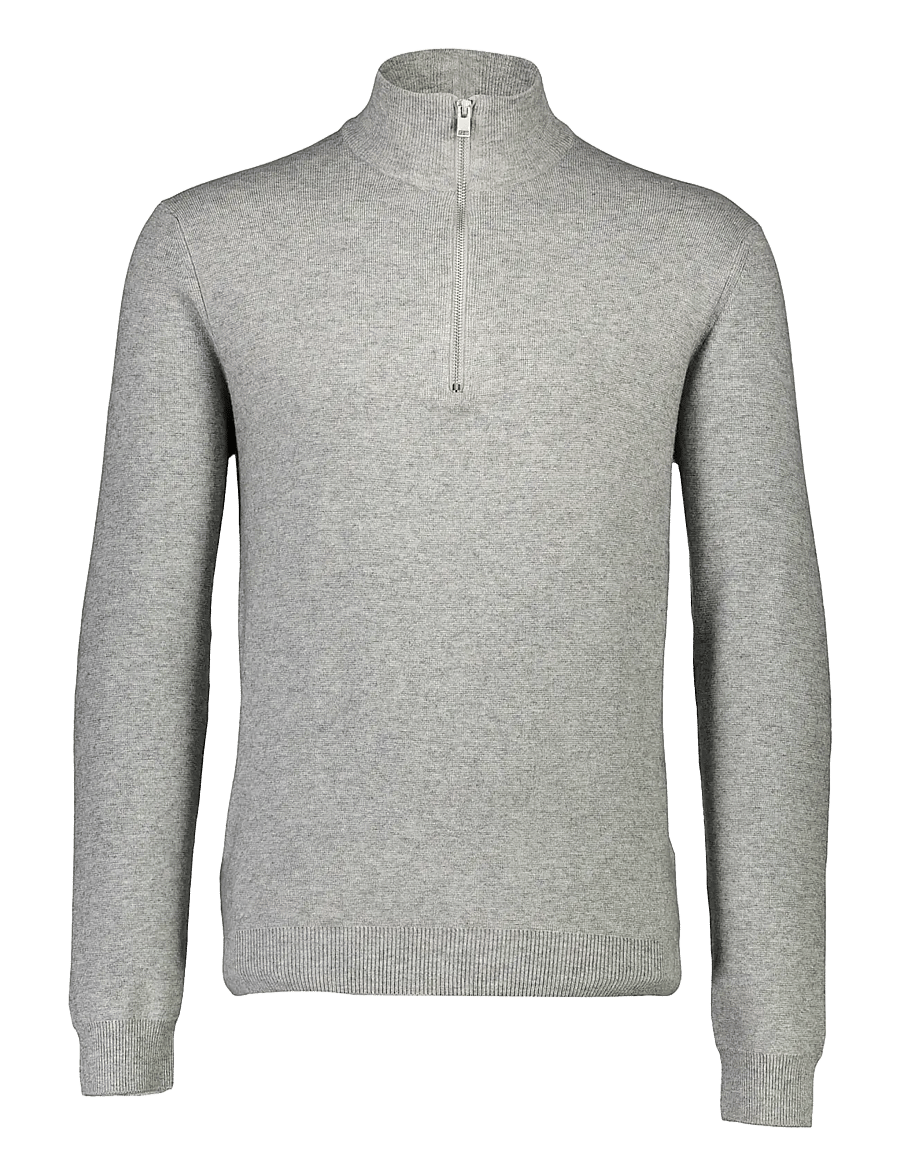 Lindbergh - Ecovero half zip knit - pullover mit halbem reißverschluss - grey mel - 1