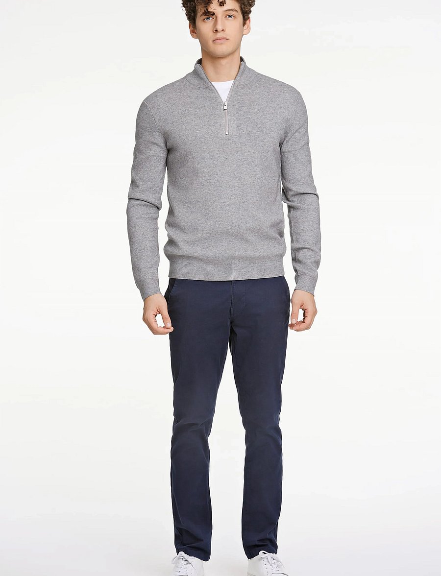 Lindbergh - Ecovero half zip knit - pullover mit halbem reißverschluss - grey mel - 0