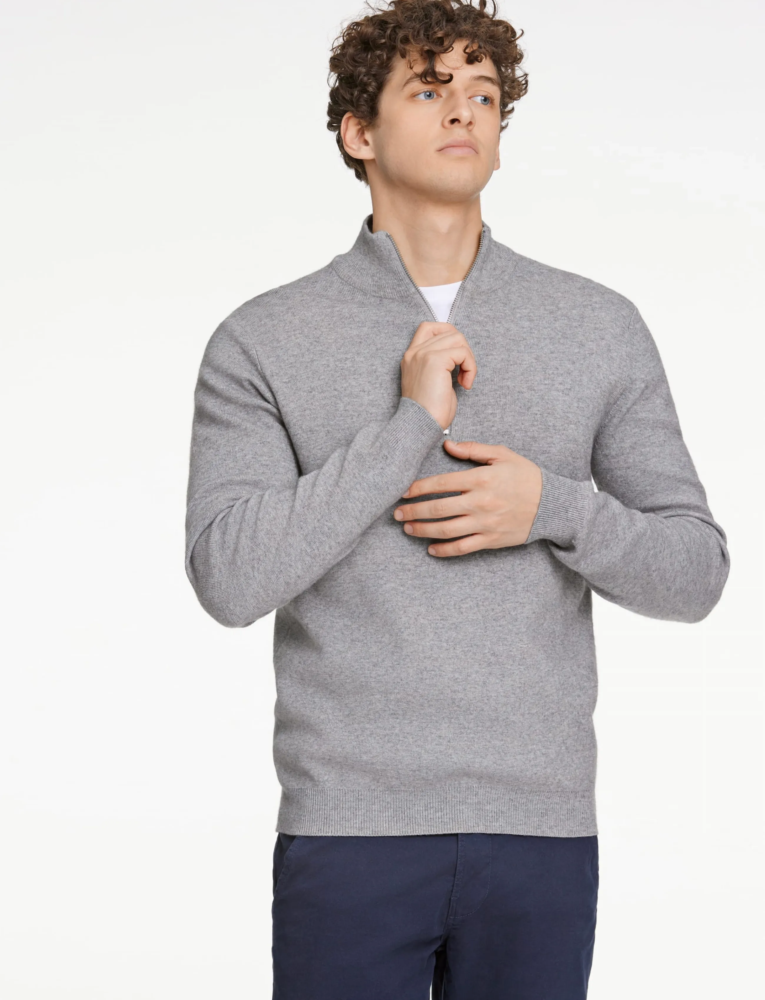 Lindbergh - Ecovero half zip knit - pullover mit halbem reißverschluss - grey mel - 3