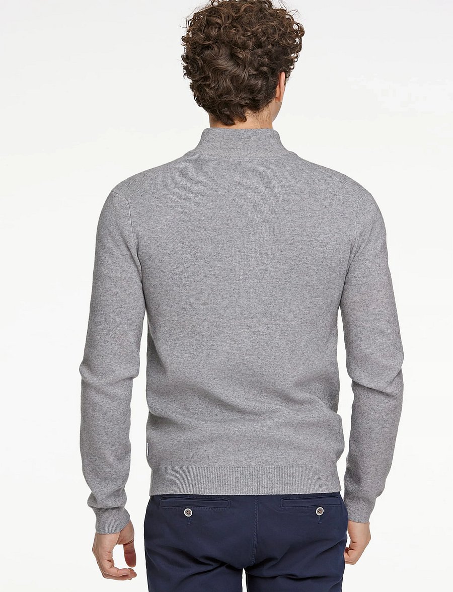 Lindbergh - Ecovero half zip knit - pullover mit halbem reißverschluss - grey mel - 4