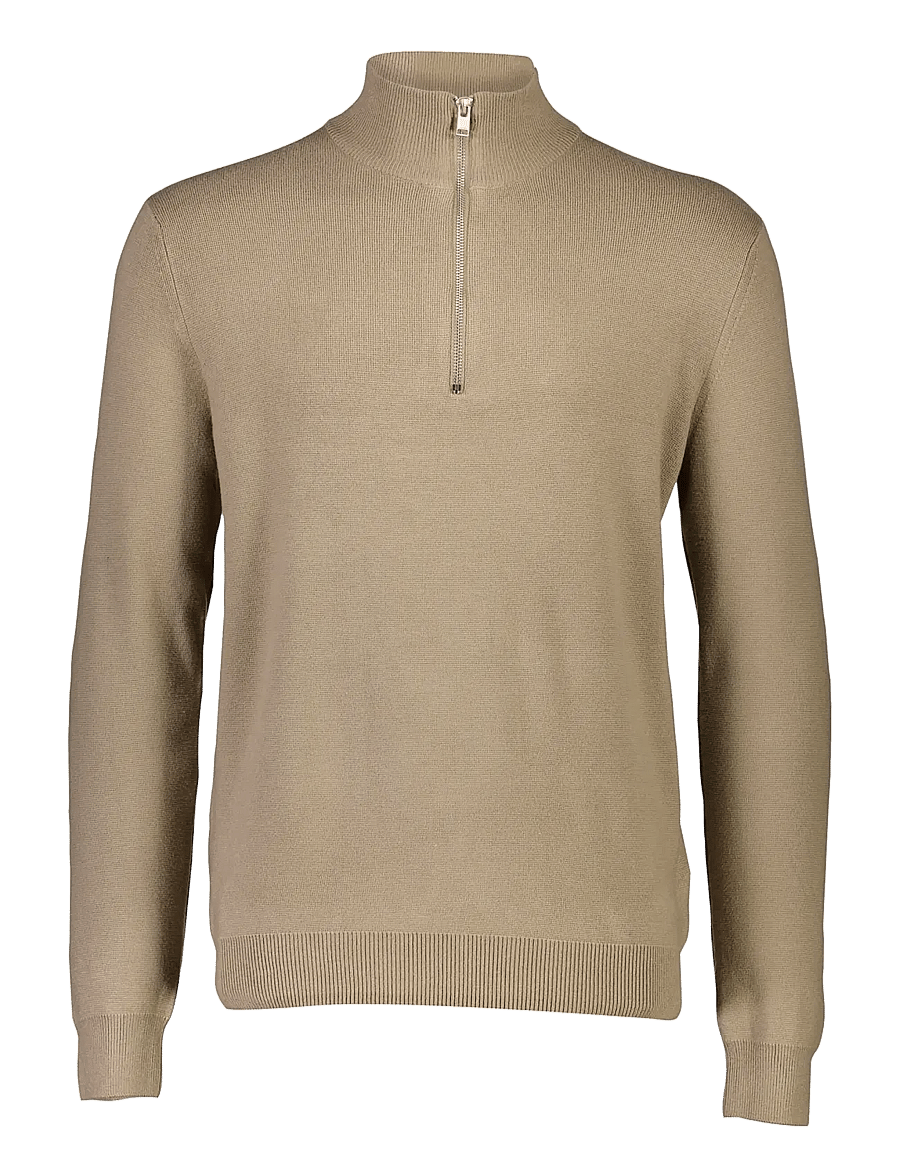 Lindbergh - Ecovero half zip knit - pullover mit halbem reißverschluss - mid brown - 1