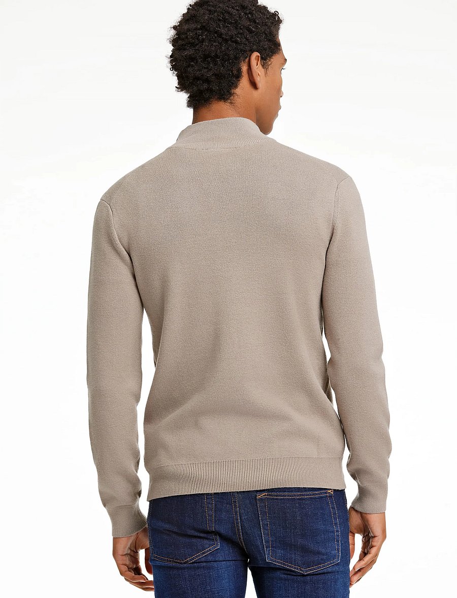 Lindbergh - Ecovero half zip knit - pullover mit halbem reißverschluss - mid brown - 4