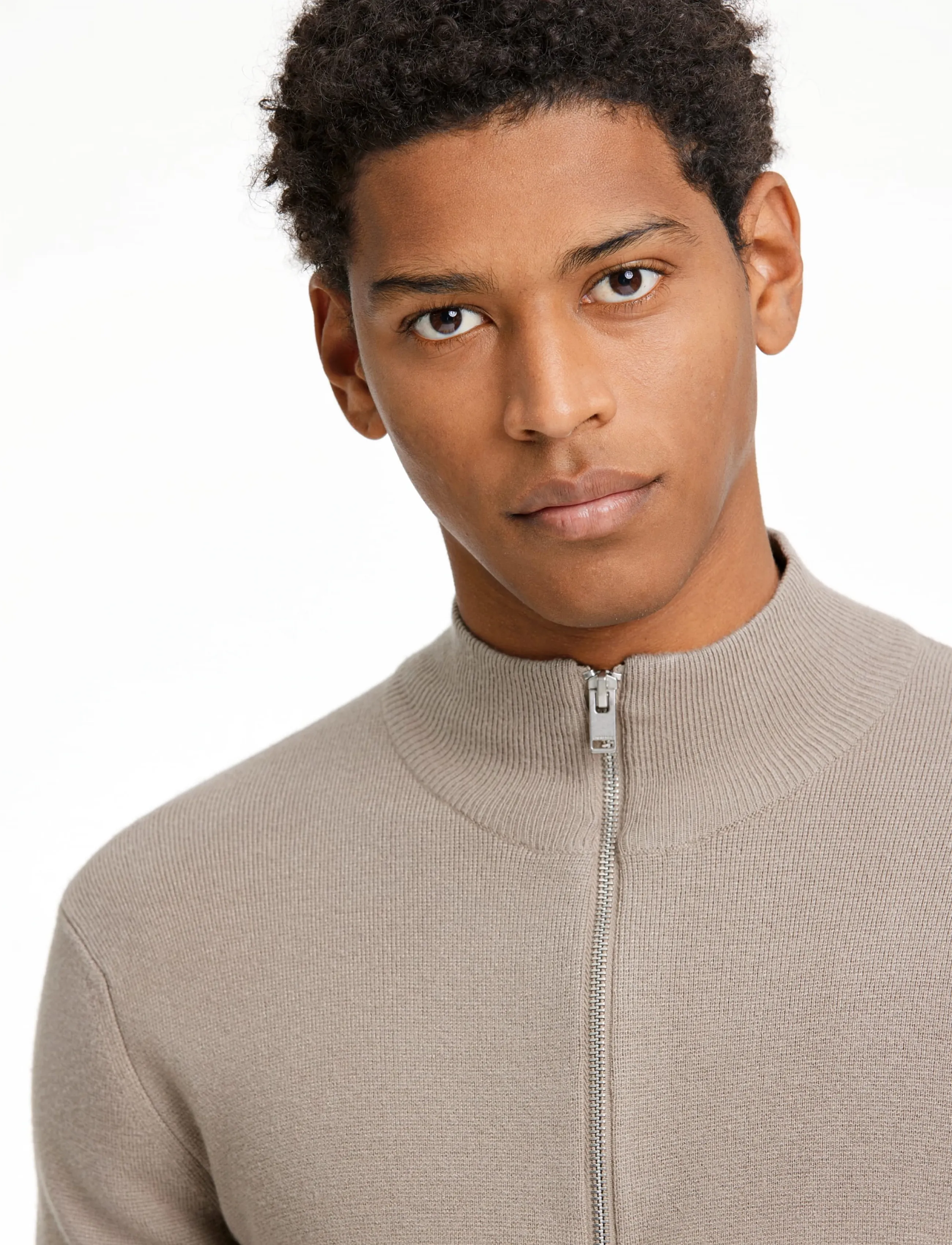 Lindbergh - Ecovero half zip knit - pullover mit halbem reißverschluss - mid brown - 5