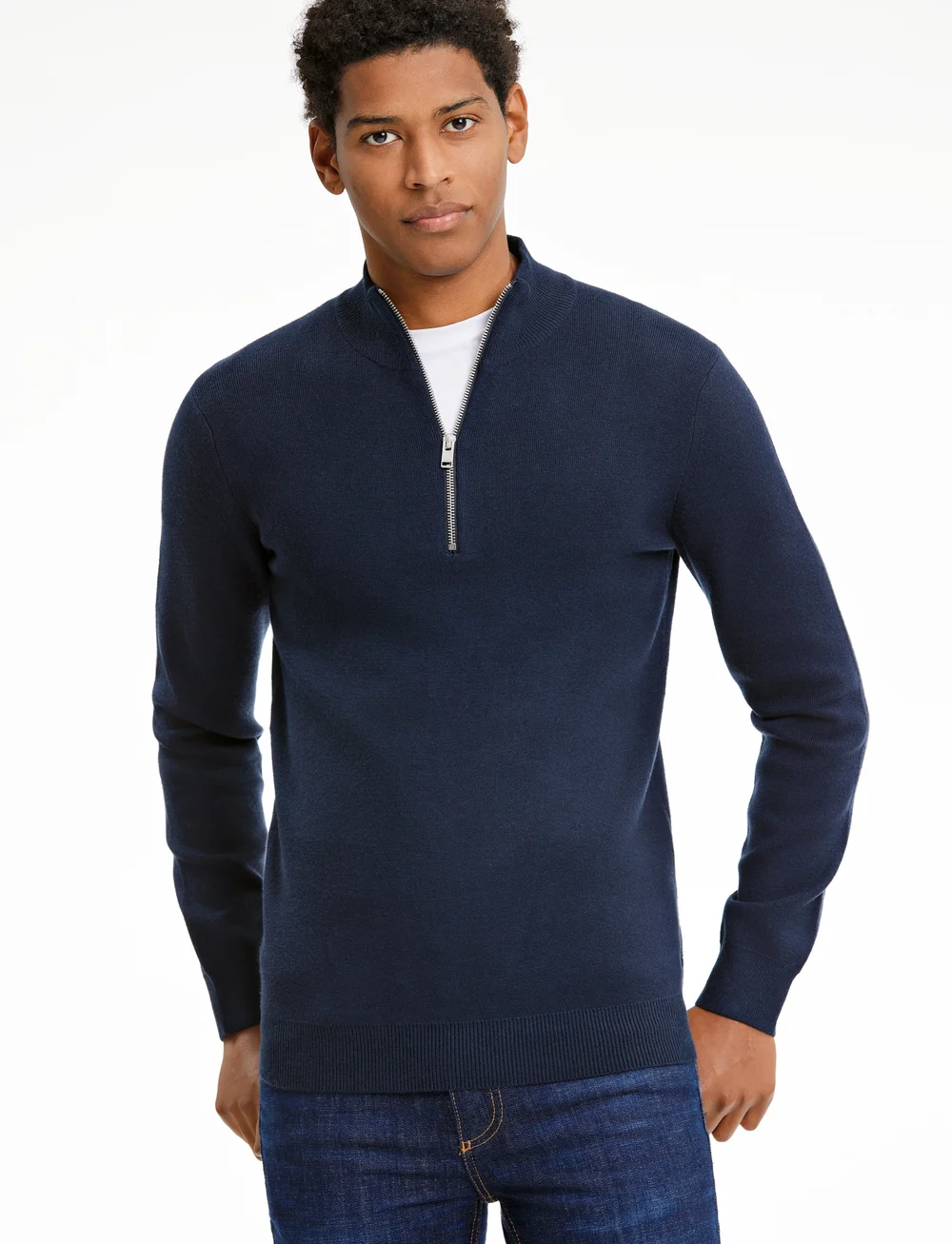 Lindbergh - Ecovero half zip knit - neuleet joissa puolipitkä vetoketju - navy - 0
