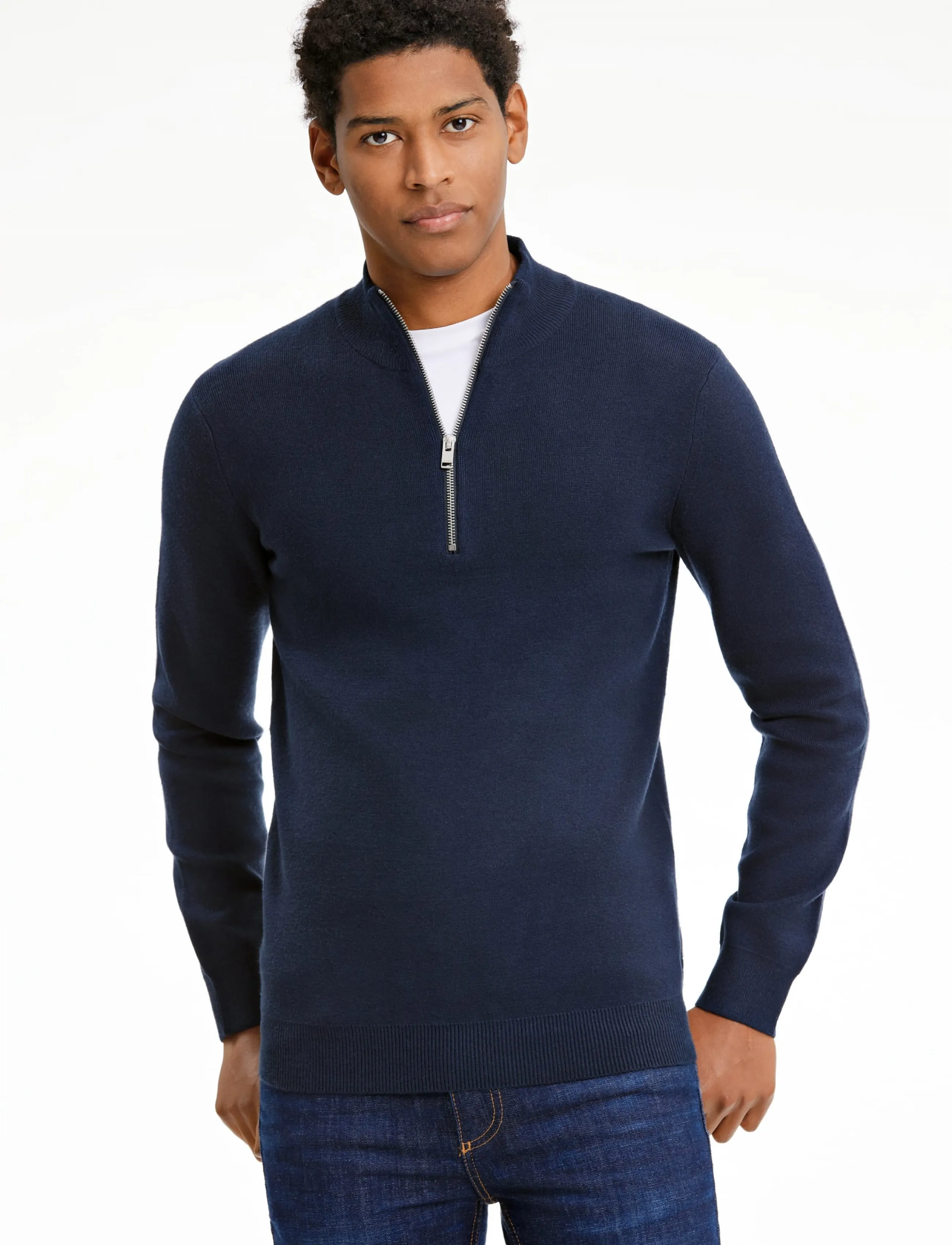 Lindbergh - Ecovero half zip knit - pullover mit halbem reißverschluss - navy - 3