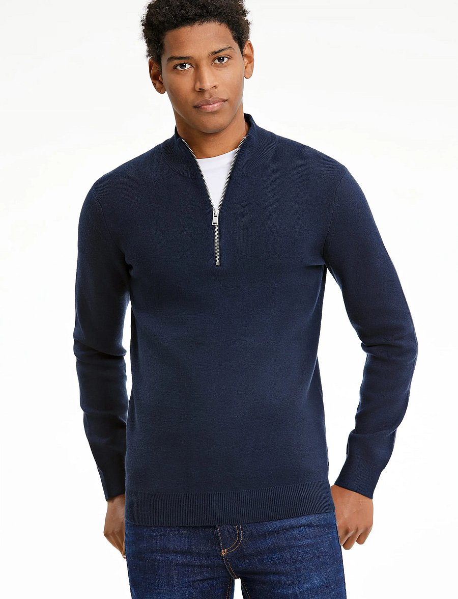 Lindbergh - Ecovero half zip knit - pullover mit halbem reißverschluss - navy - 3