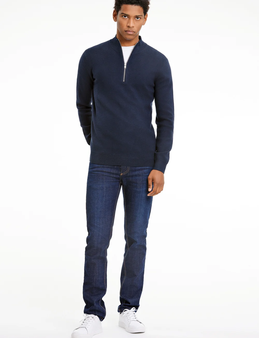 Lindbergh - Ecovero half zip knit - neuleet joissa puolipitkä vetoketju - navy - 4