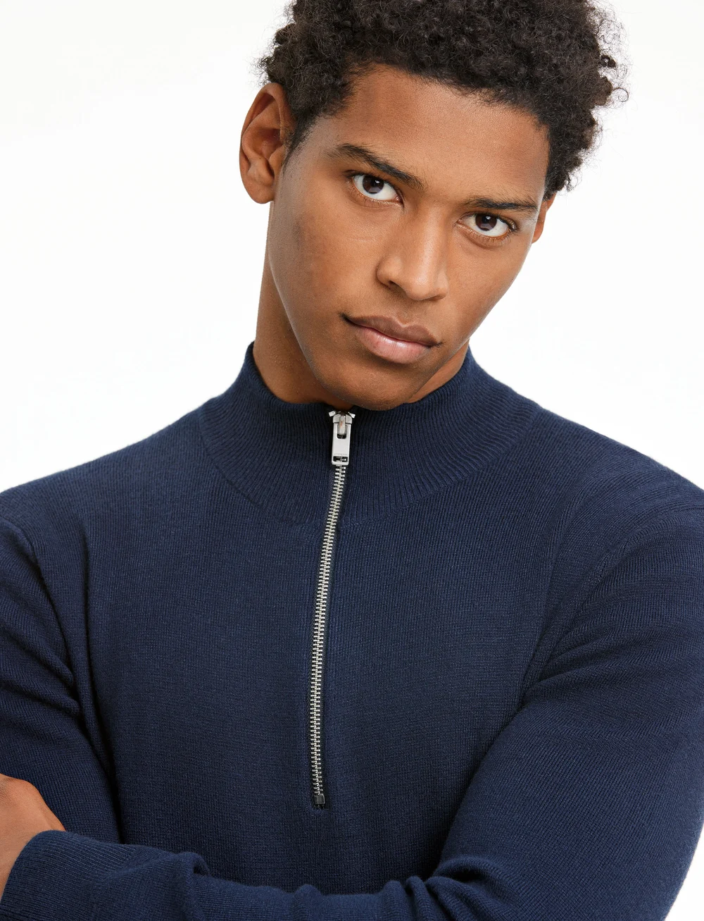 Lindbergh - Ecovero half zip knit - neuleet joissa puolipitkä vetoketju - navy - 5