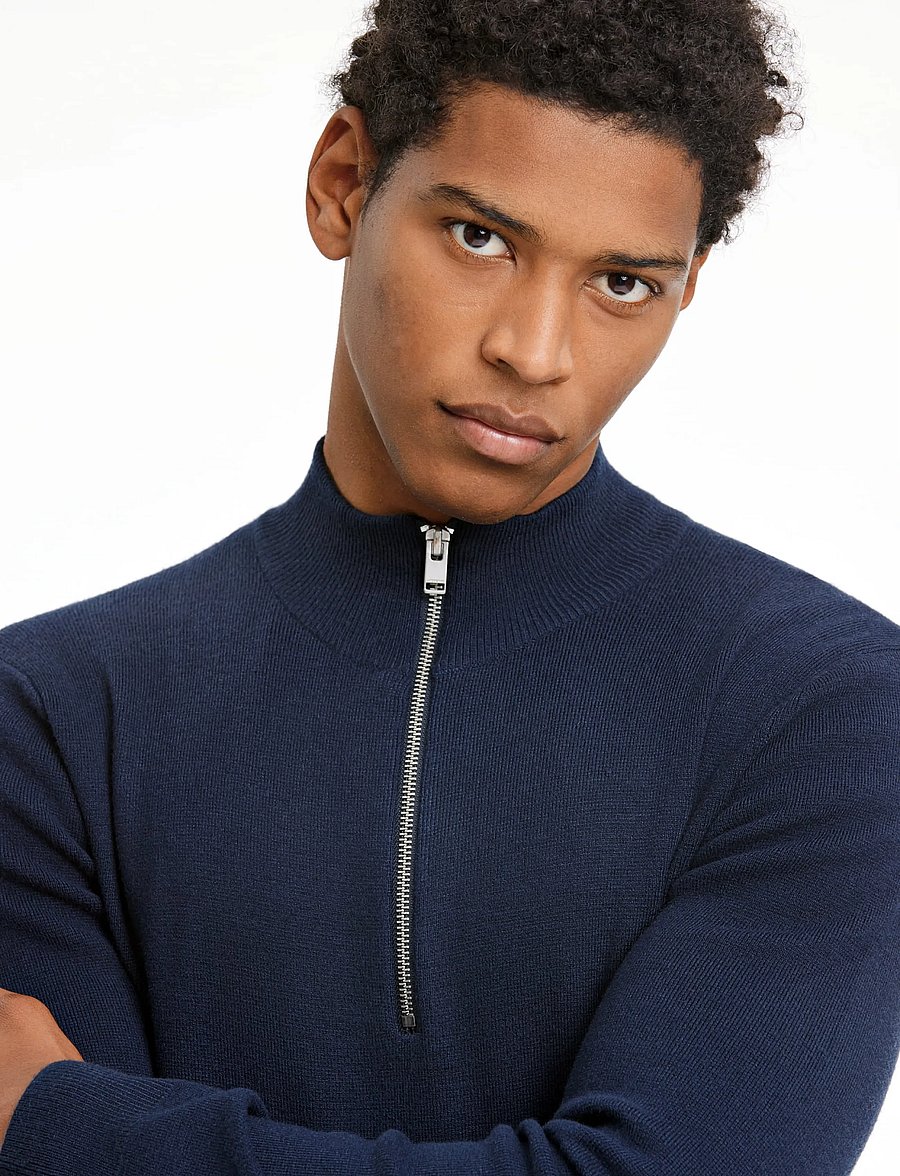 Lindbergh - Ecovero half zip knit - pullover mit halbem reißverschluss - navy - 5