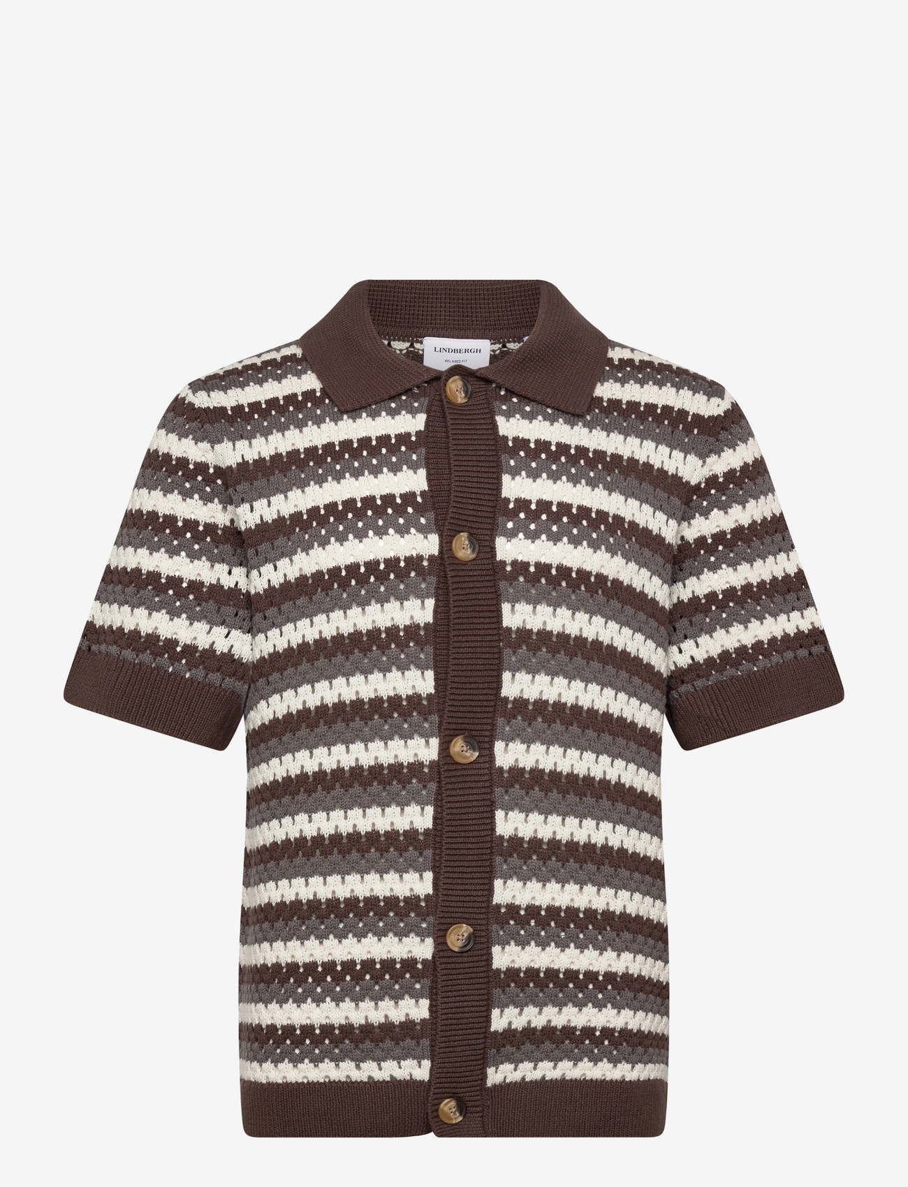 Lindbergh - Chrochet cardigan S/S - brown - 1