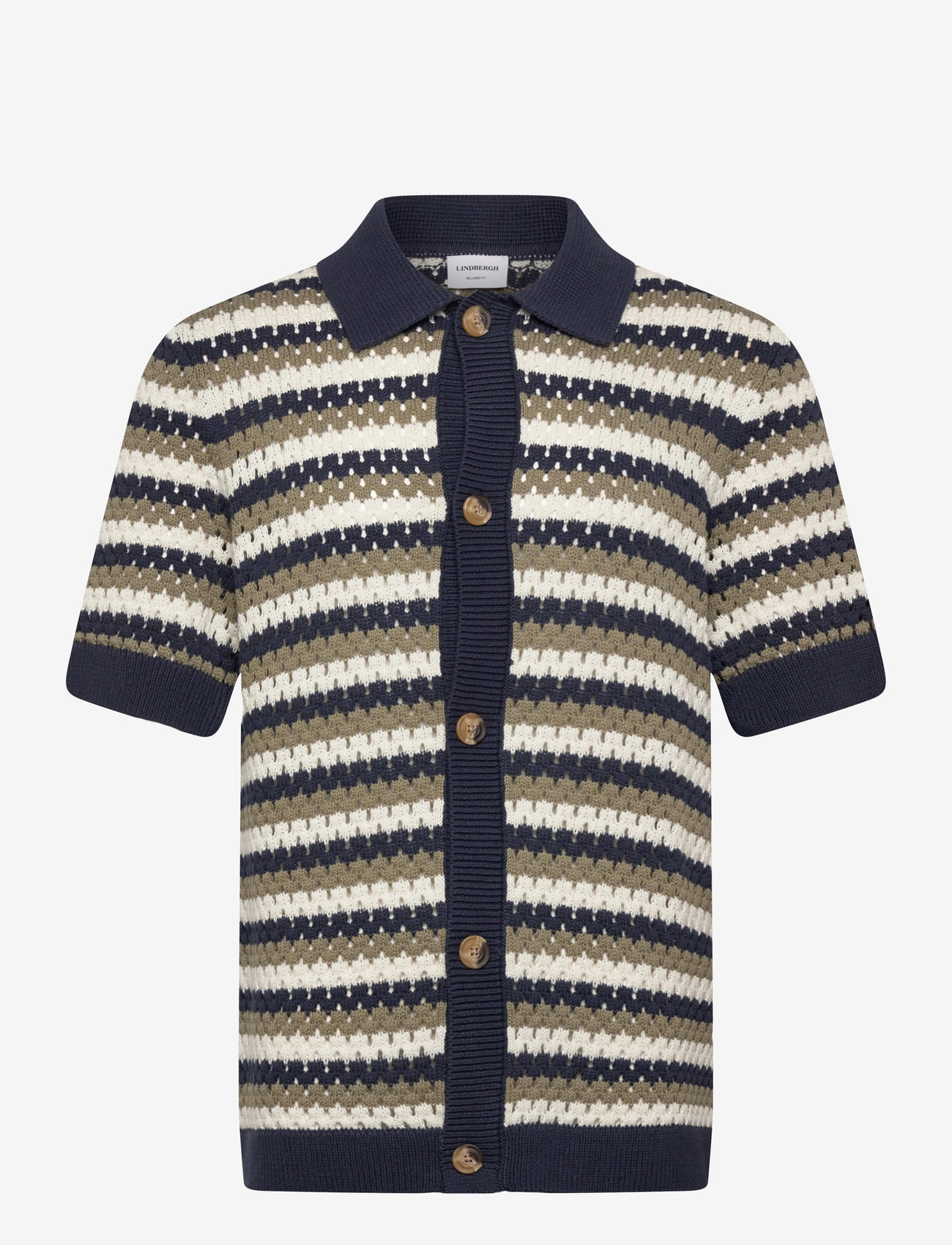 Lindbergh - Chrochet cardigan S/S - kortærmede skjorter - dusty green - 1