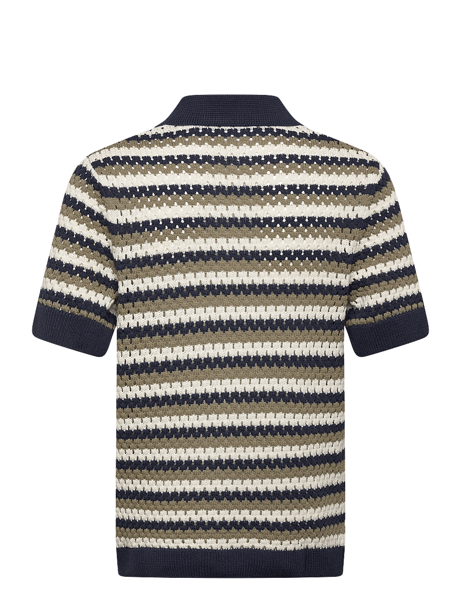Lindbergh - Chrochet cardigan S/S - kurzarmhemden - dusty green - 2