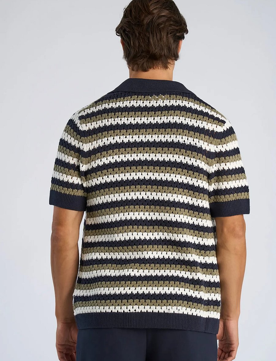 Lindbergh - Chrochet cardigan S/S - kurzarmhemden - dusty green - 4