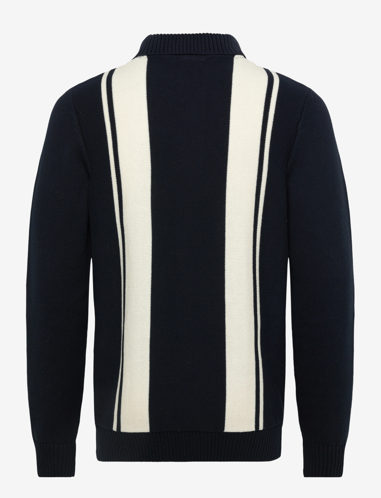 Lindbergh - Knitted block stripe L/S polo - kootud polosärgid - navy - 2