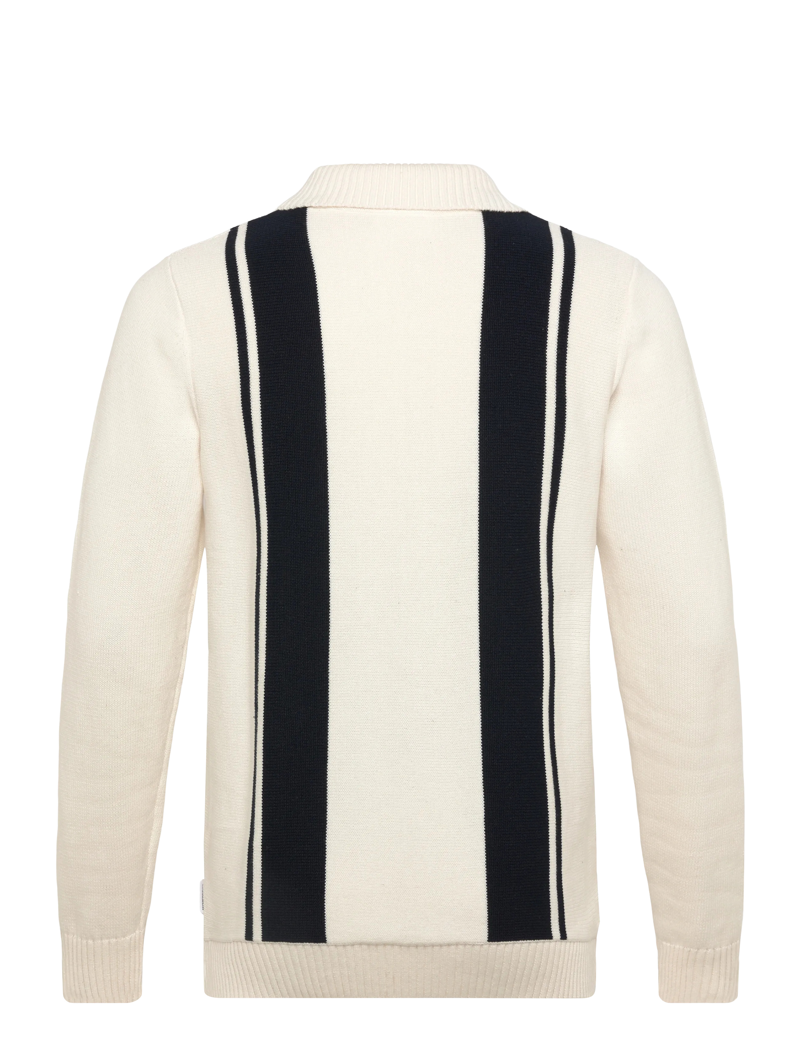 Lindbergh - Knitted block stripe L/S polo - long-sleeved knitted polos - off white - 2