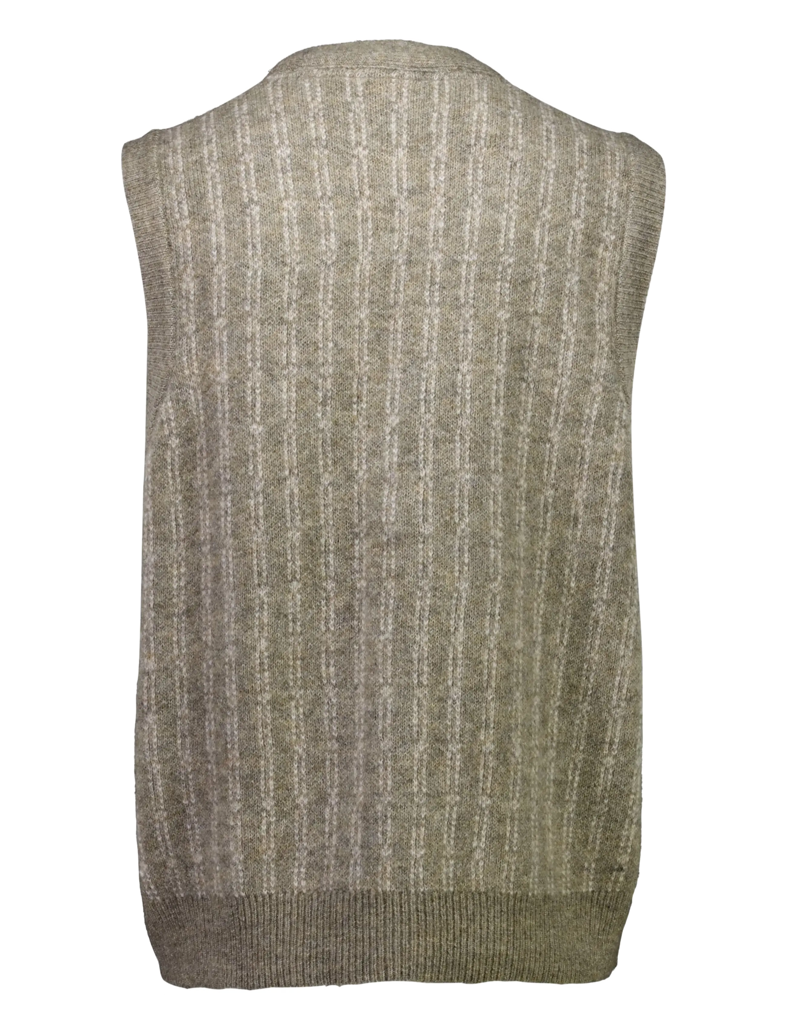 Lindbergh - Jacquard knitted slipover cardigan - strikveste - dk sand mel - 2