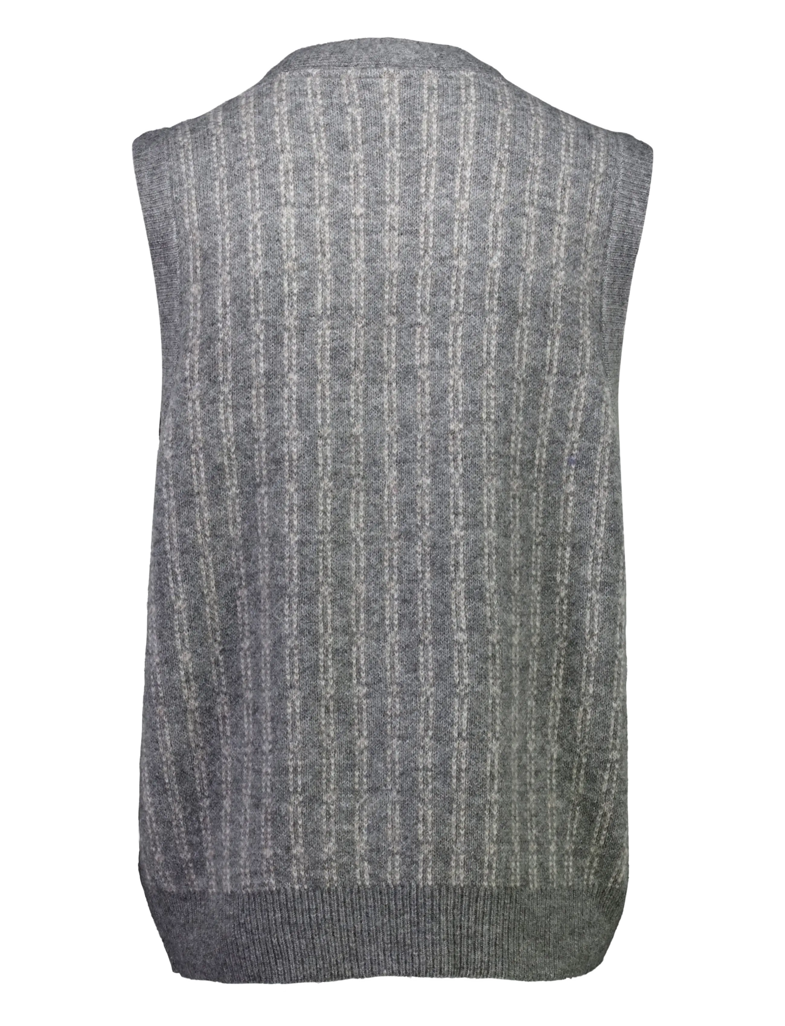 Lindbergh - Jacquard knitted slipover cardigan - knitted vests - grey mel - 2
