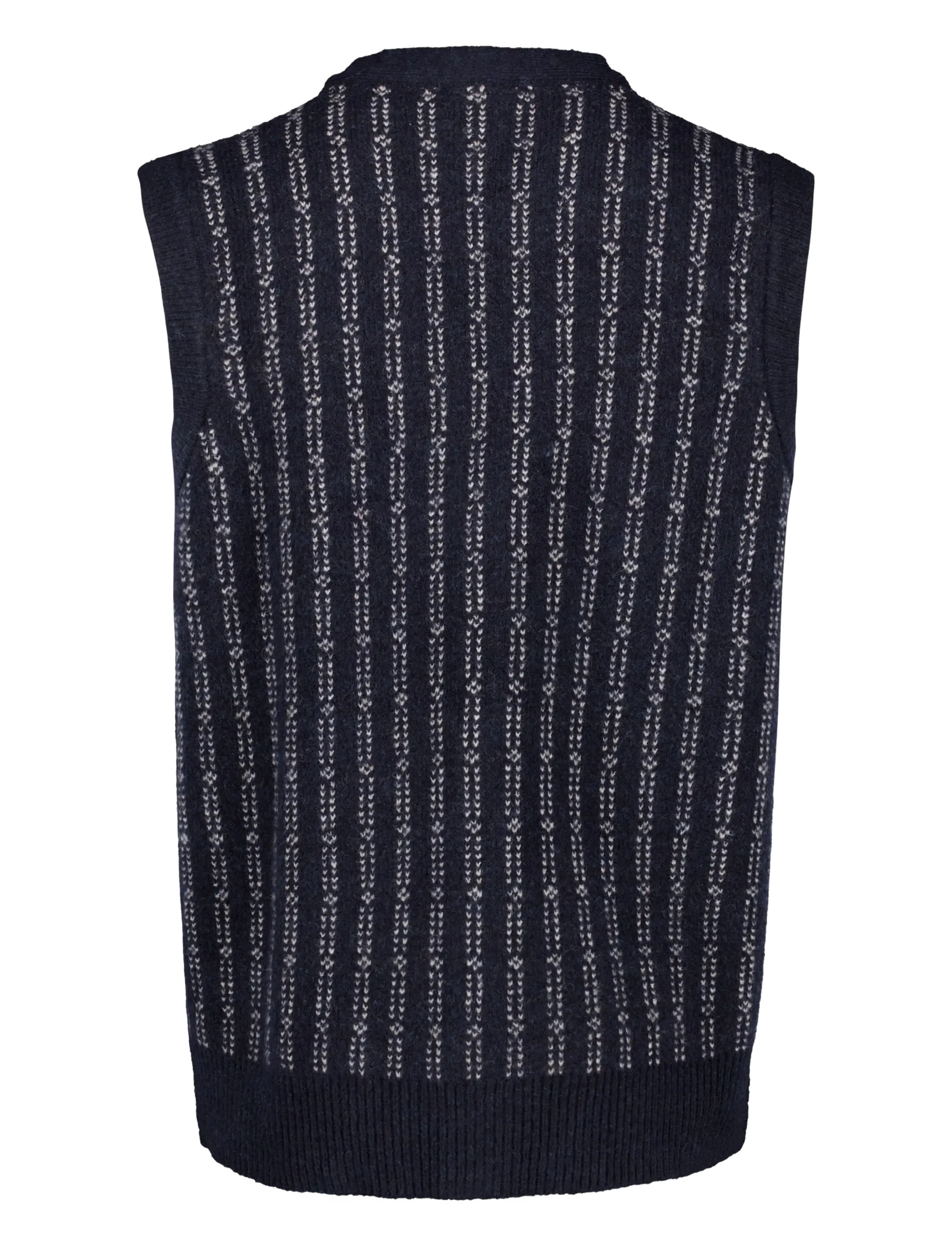 Lindbergh - Jacquard knitted slipover cardigan - strickwesten - navy mel - 1