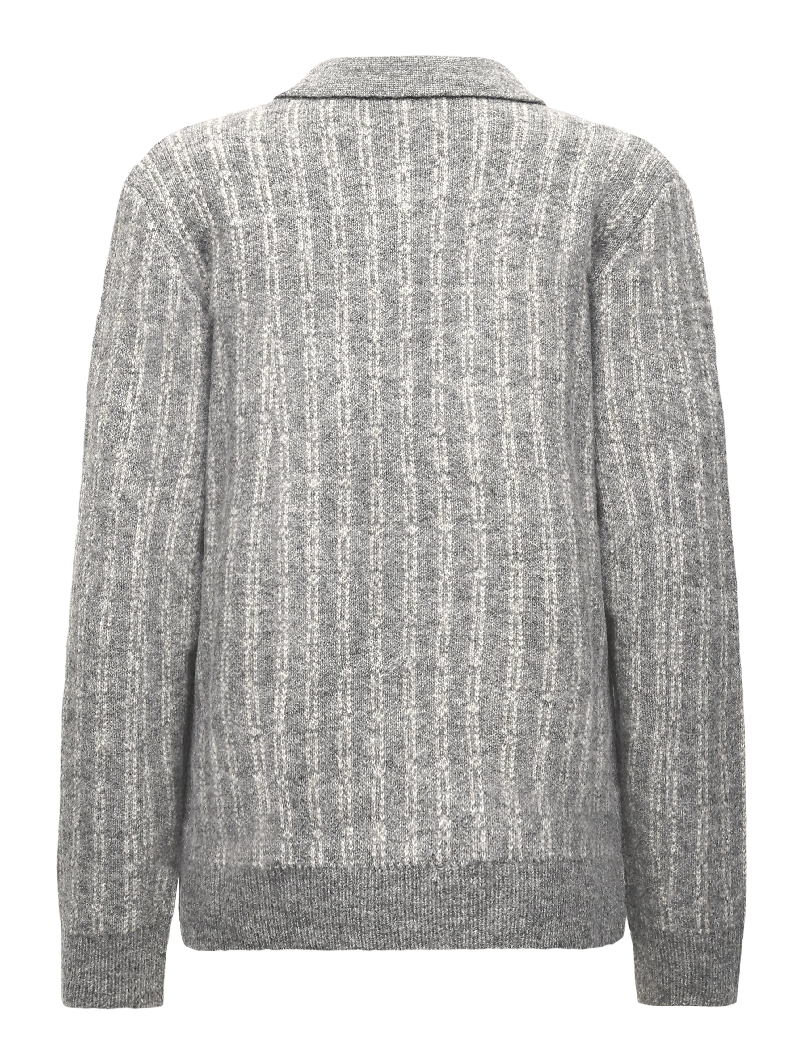 Lindbergh Jacquard Knitted L/S Polo Cardigan herr – bild 2