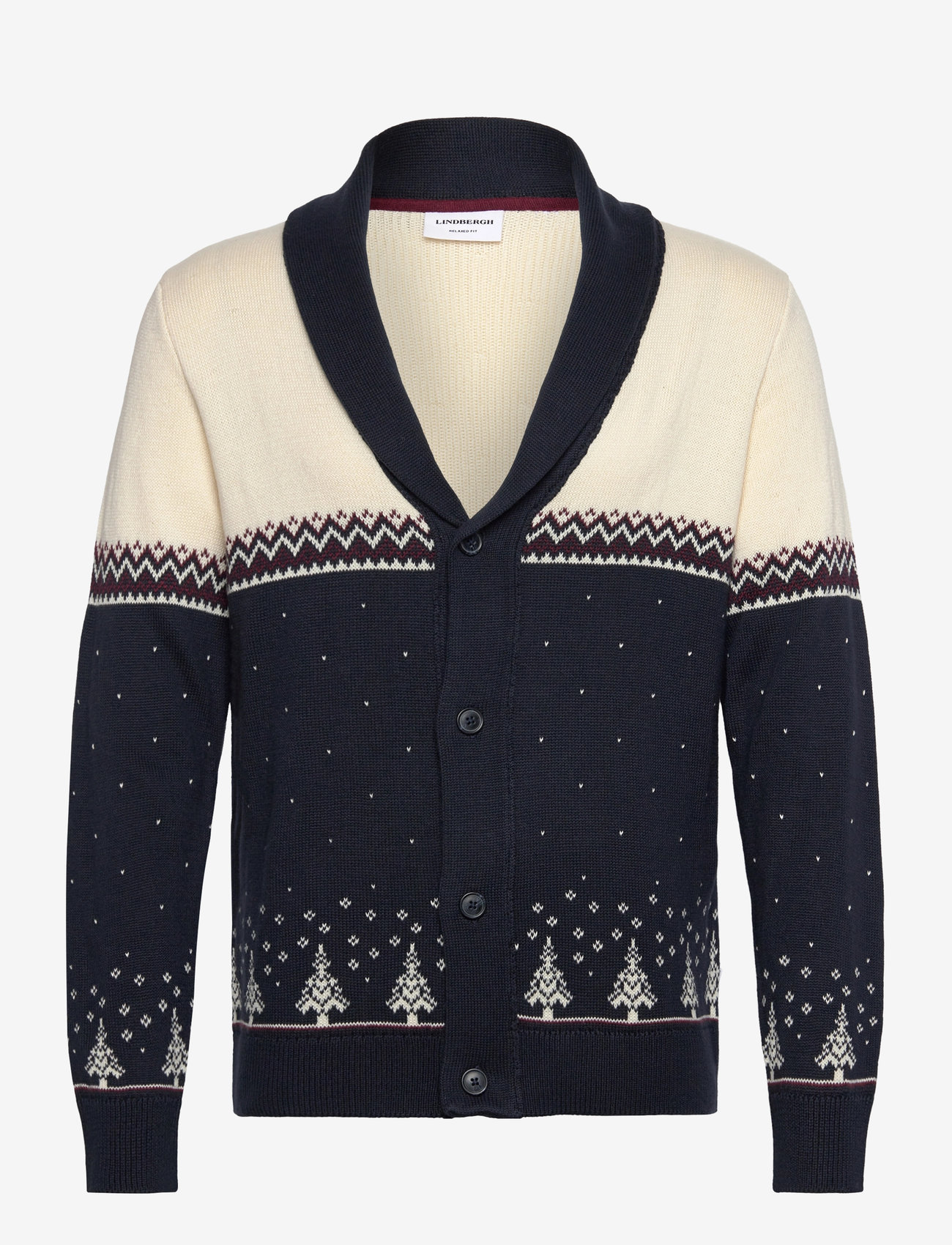Lindbergh Xmas Shawl Collar Cardigan (LIN30-805059) Cardigans