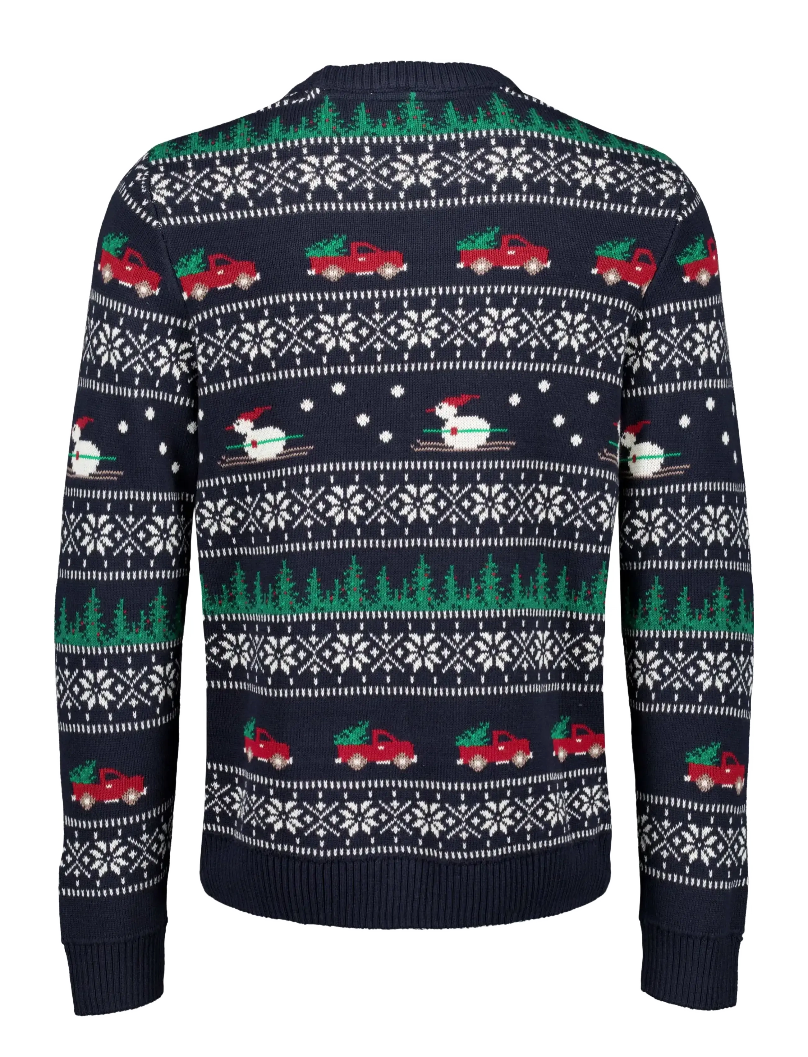 Lindbergh - Winter village jaqucard o-neck knit - Ümara kaelusega - dk blue - 2