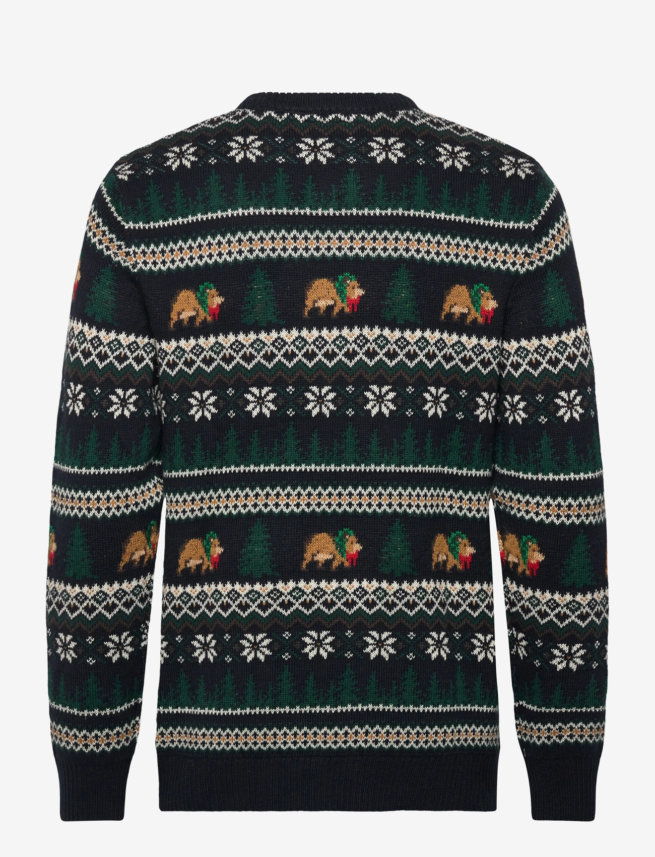 Lindbergh - Winter village jaqucard o-neck knit - rundhals - navy - 1