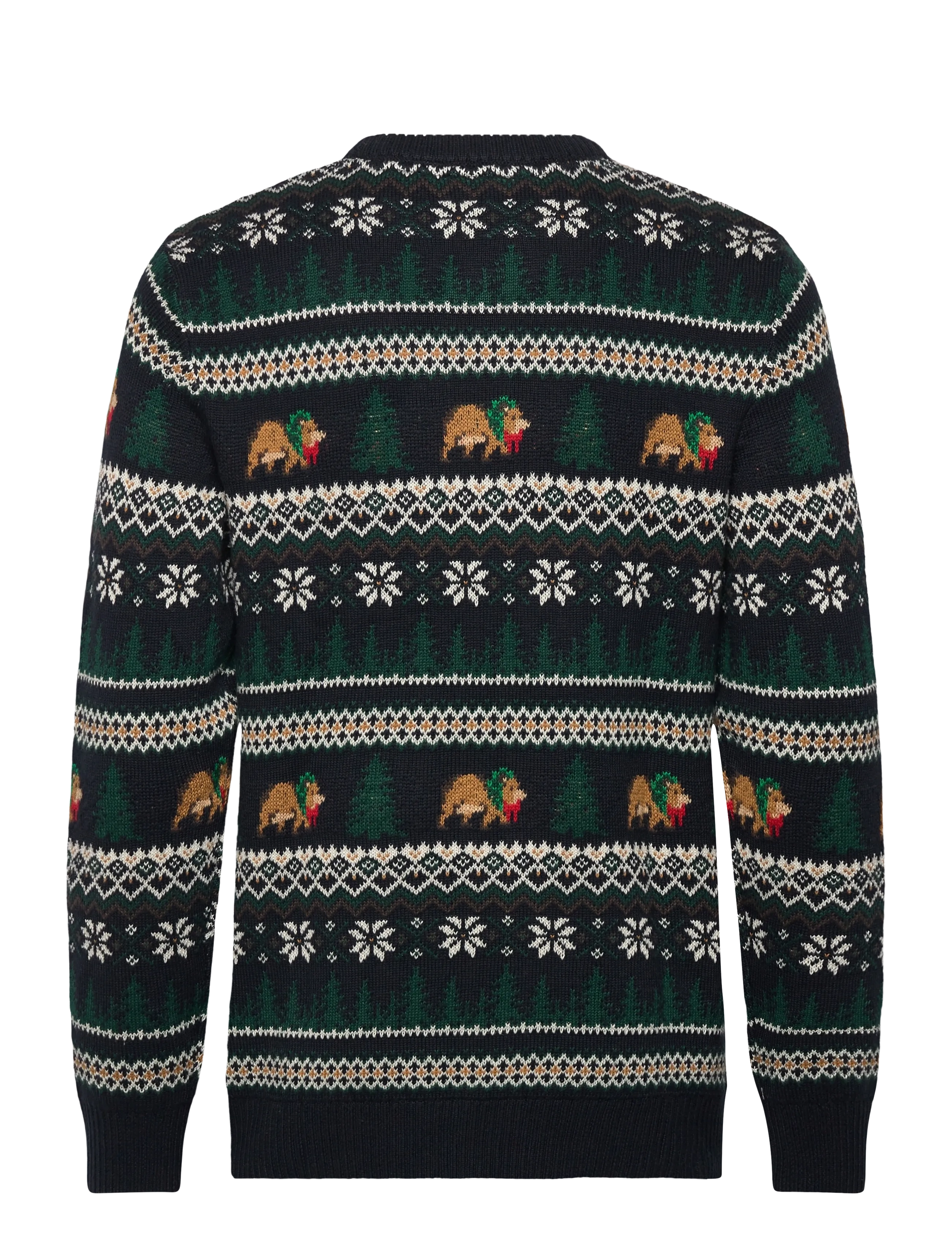 Lindbergh - Winter village jaqucard o-neck knit - rund hals - navy - 1