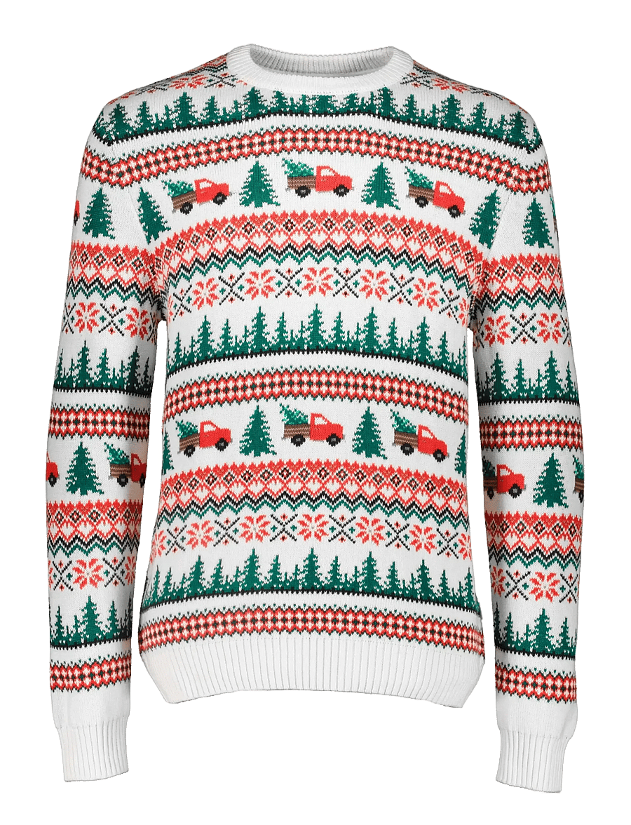 Lindbergh - Winter village jaqucard o-neck knit - rundhalsad - off white - 1