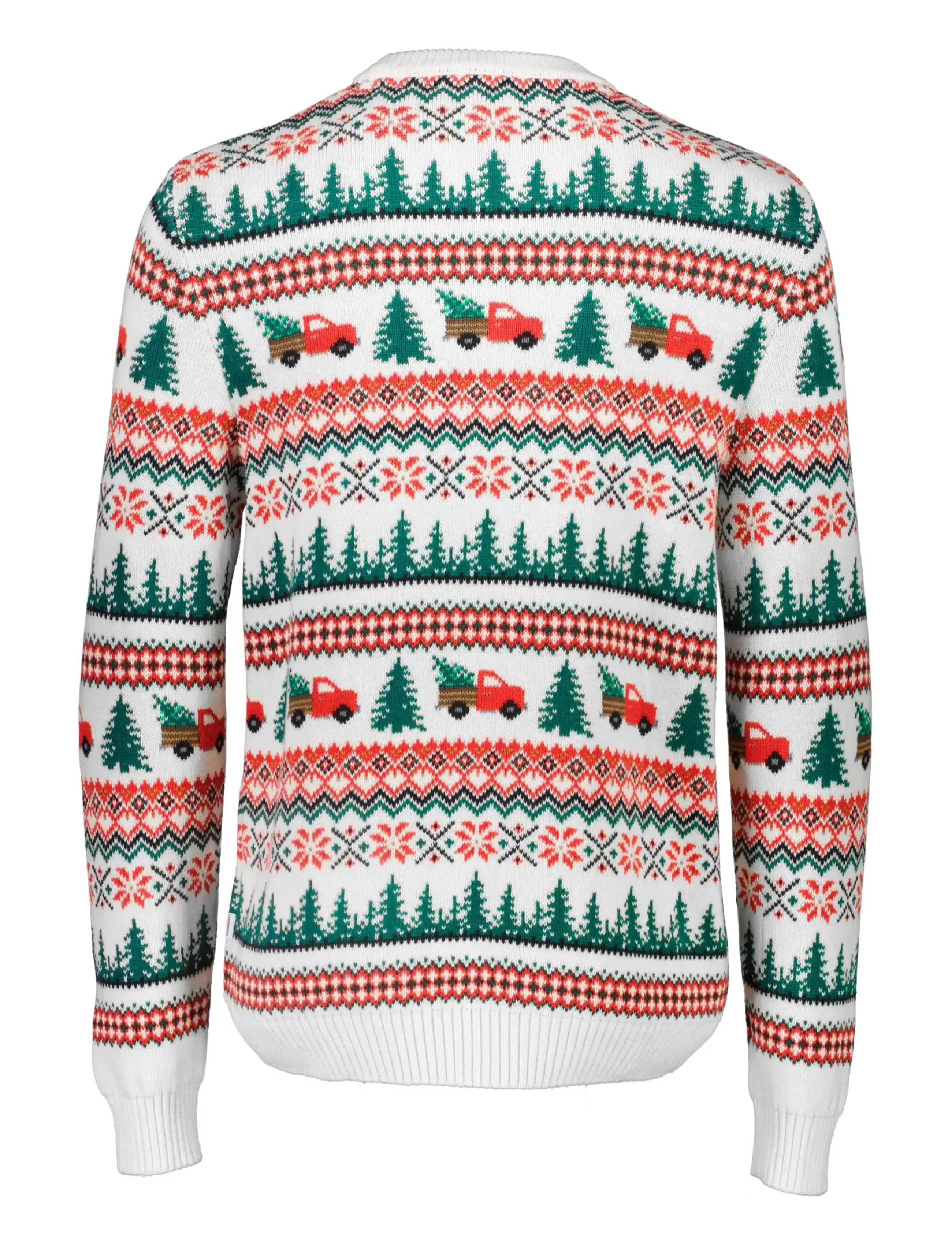 Lindbergh - Winter village jaqucard o-neck knit - rundhalsad - off white - 2